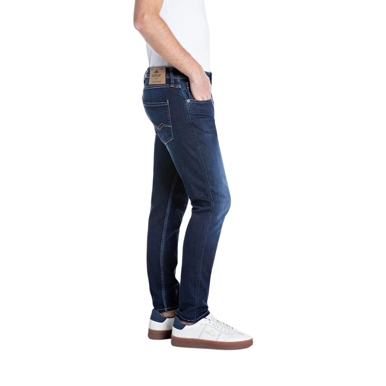 Replay Jeans in Cotone Uomo Blu 10 OZ DARK INDIGO POWER STRETCH DENIM