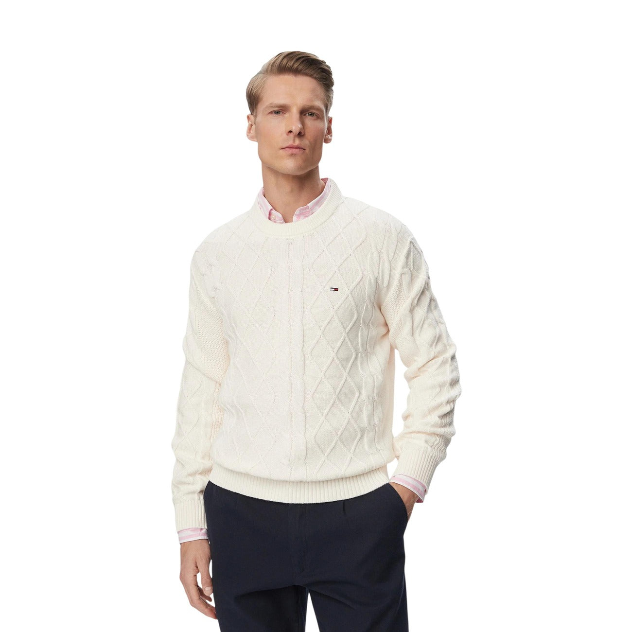 Tommy Hilfiger Jeans Maglia in Cotone Uomo Bianco