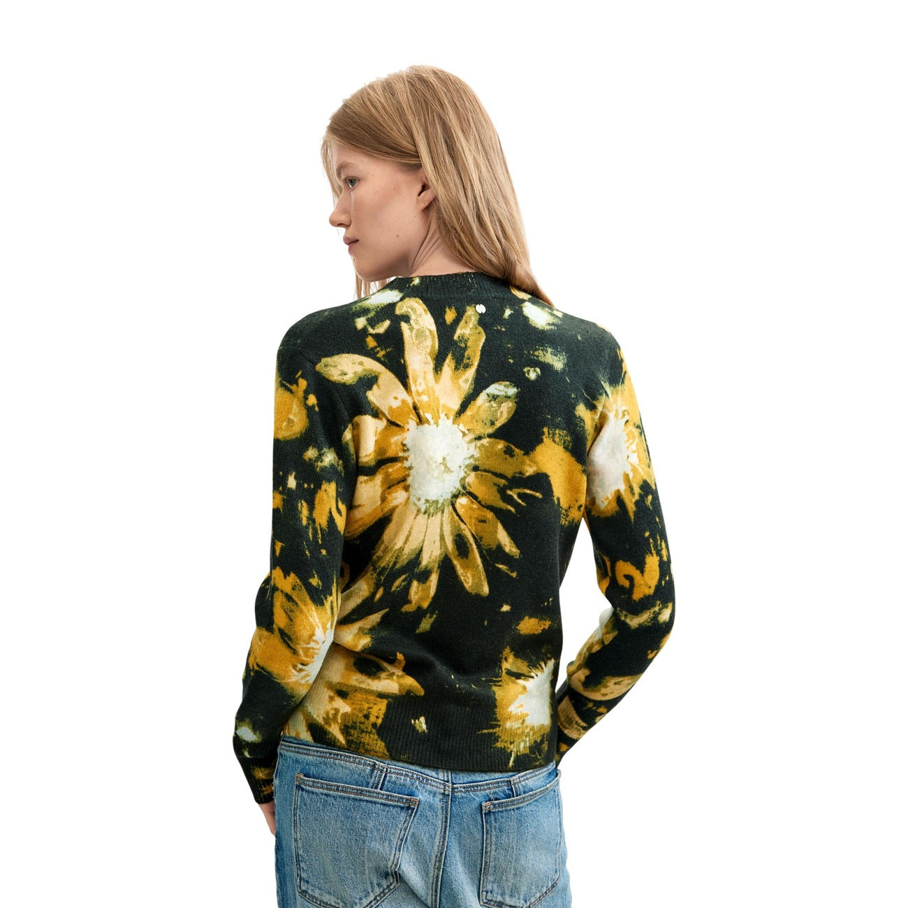 Desigual Maglia in Acrilico Donna Nero JERS_DARKBOTANIC