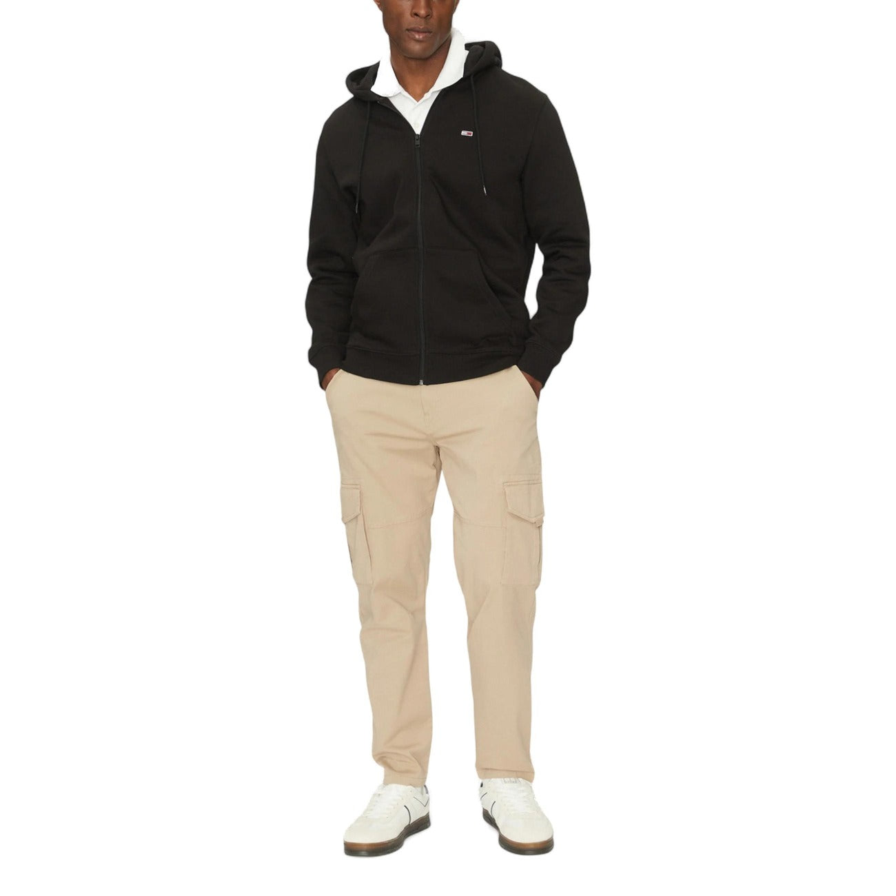 Felpa Nera con Cappuccio Tommy Hilfiger Jeans Uomo