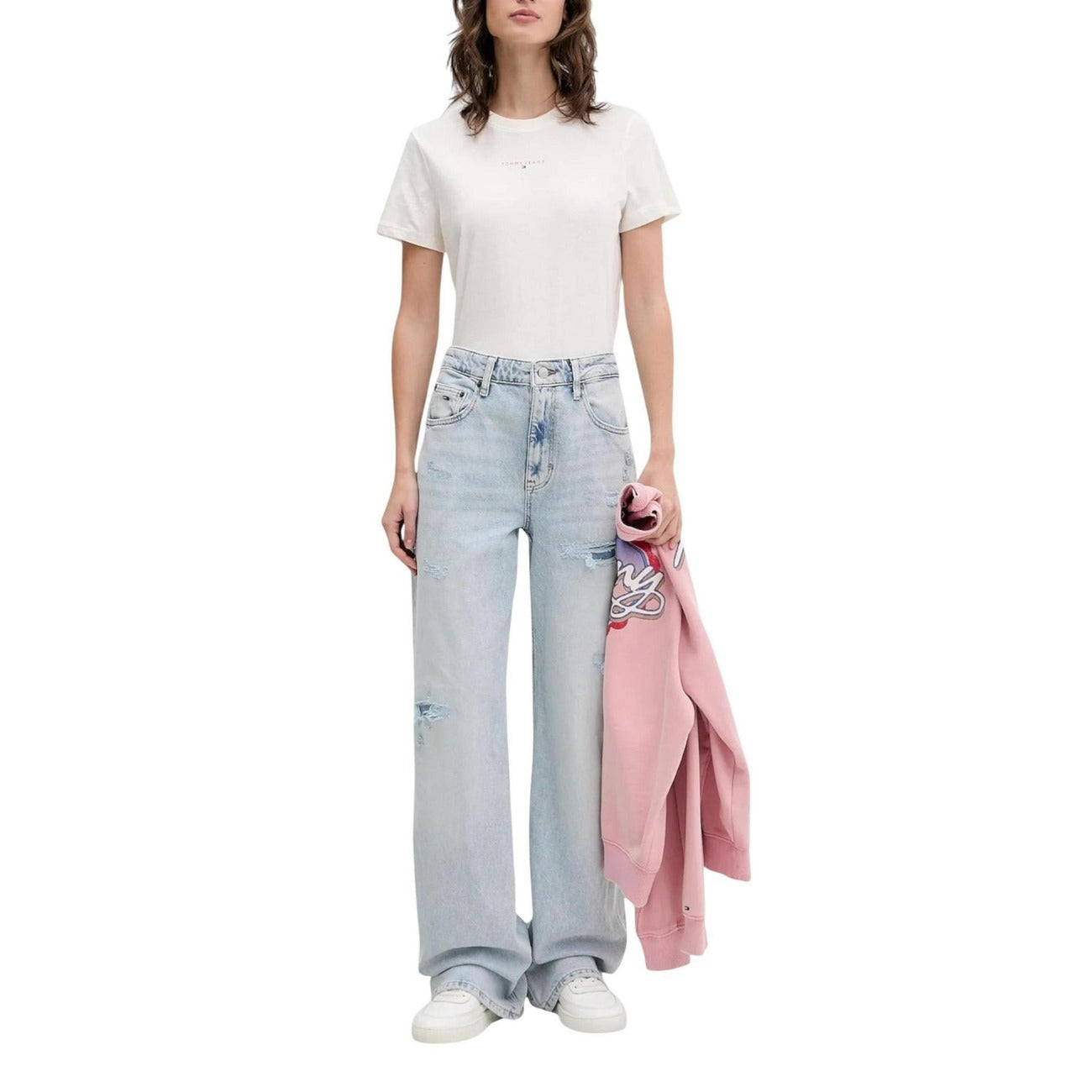 Jeans Donna Azzurro Effetto Strappato Tommy Hilfiger Jeans