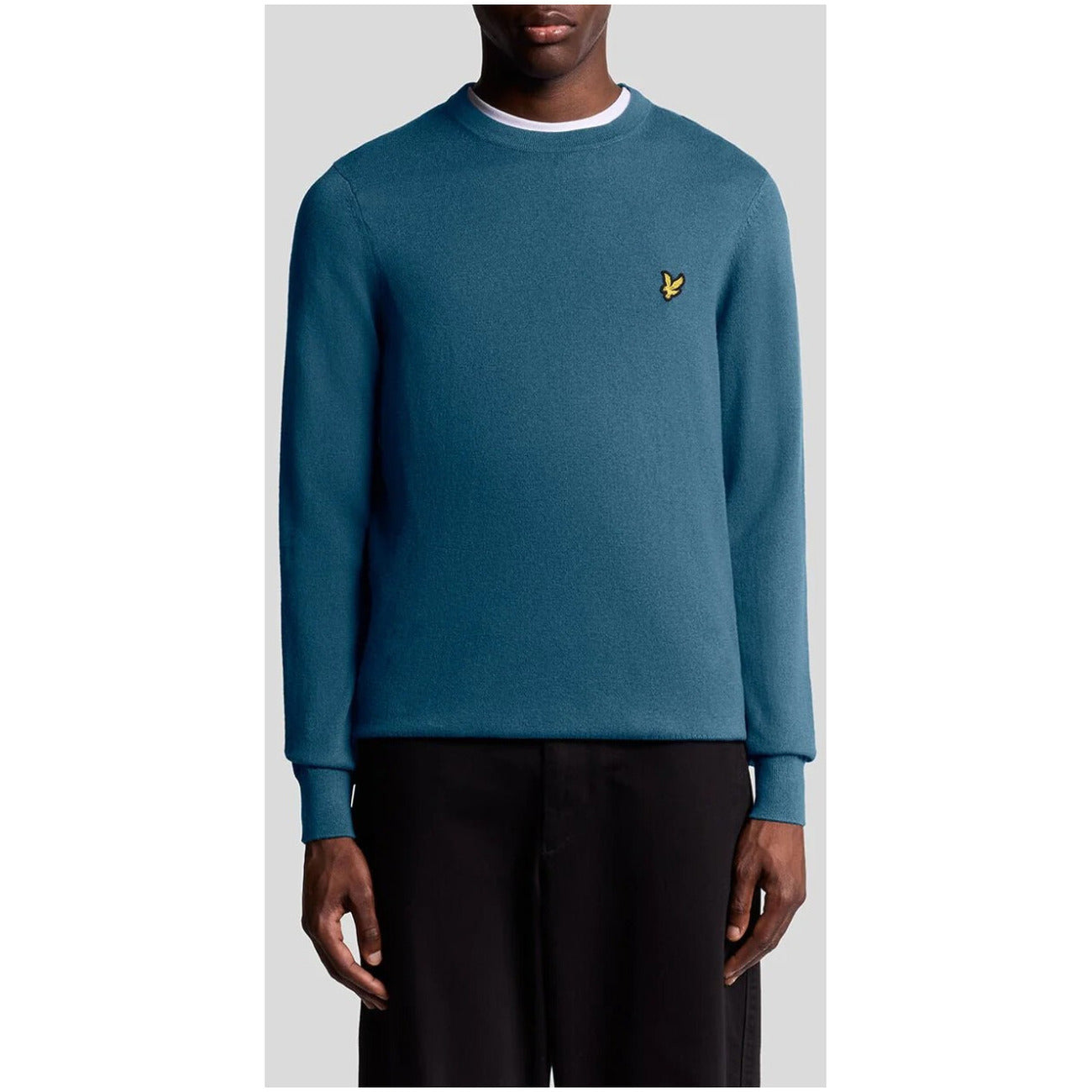 Lyle & Scott Girocollo Lana Merino e Cotone Nera Maglia Uomo Nero