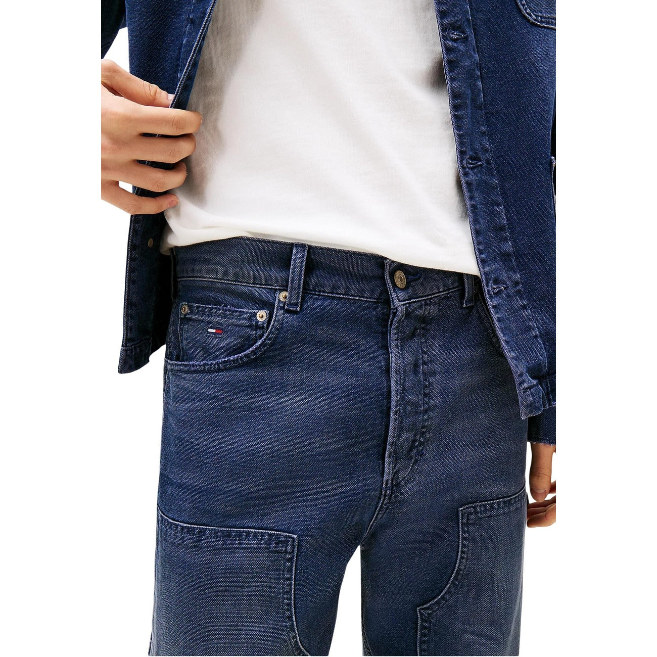 Jeans Uomo Tommy Hilfiger in Cotone Organico Blu A/I