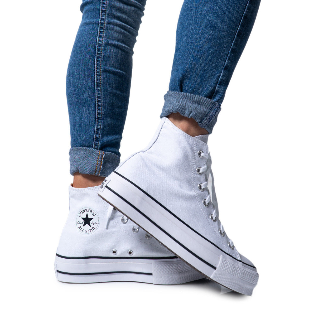 Sneakers Donna Nere Stampa Converse