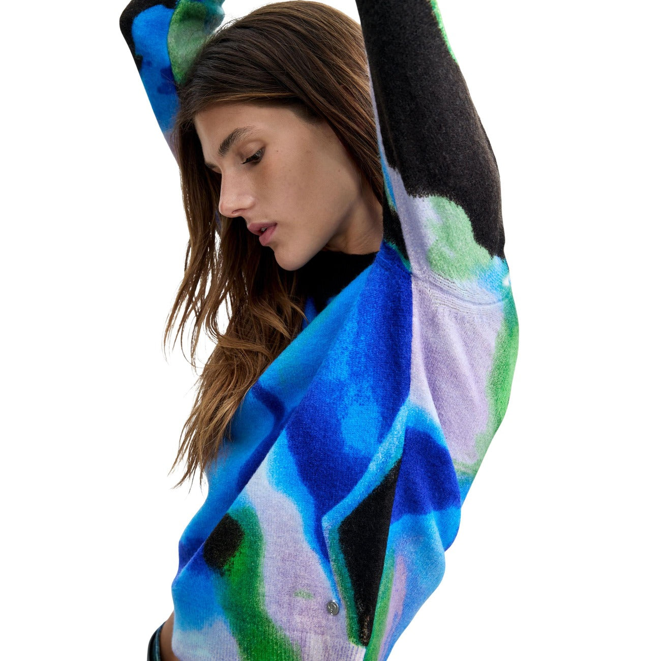 Desigual Maglia in Acrilico Donna Blu JERS_CLOUDS_LACROIX