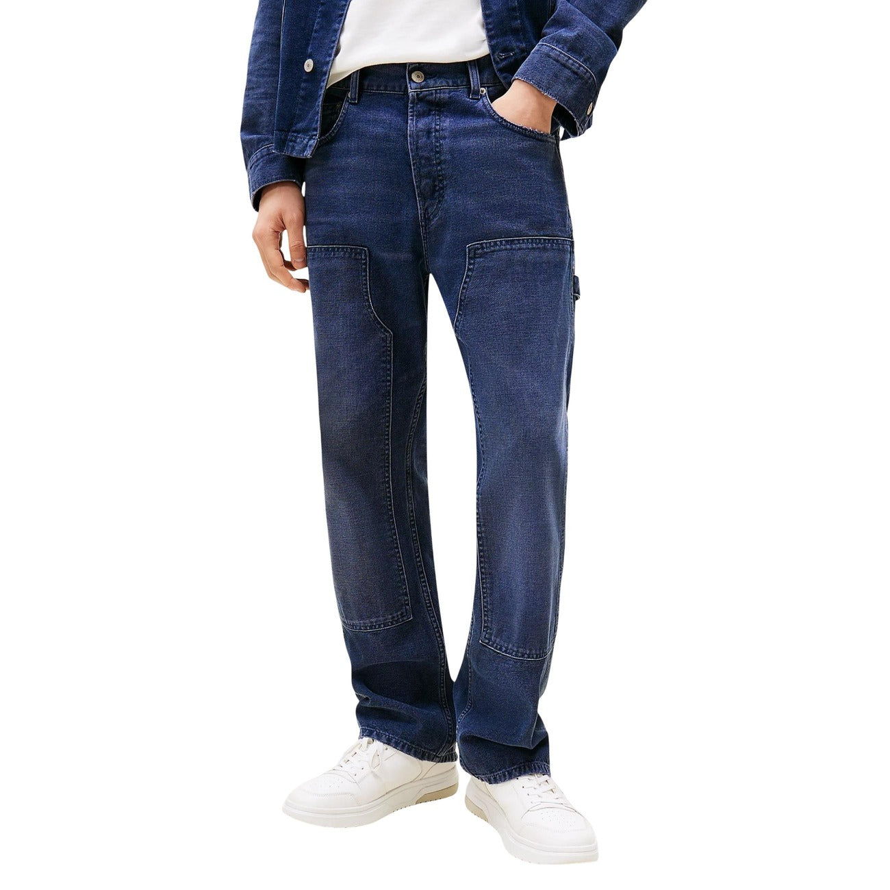Jeans Uomo Tommy Hilfiger in Cotone Organico Blu A/I