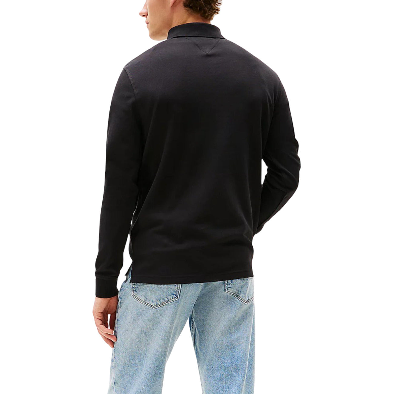 Polo a Maniche Lunghe Nera Uomo, Tommy Hilfiger