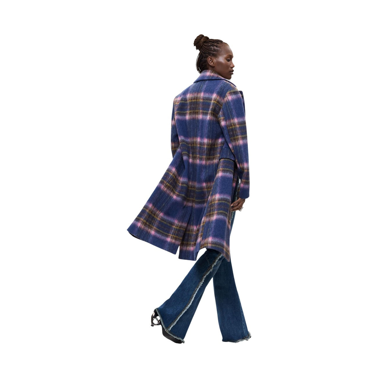 Desigual Cappotto in Poliestere Donna Blu CHAQ_CHECKERED