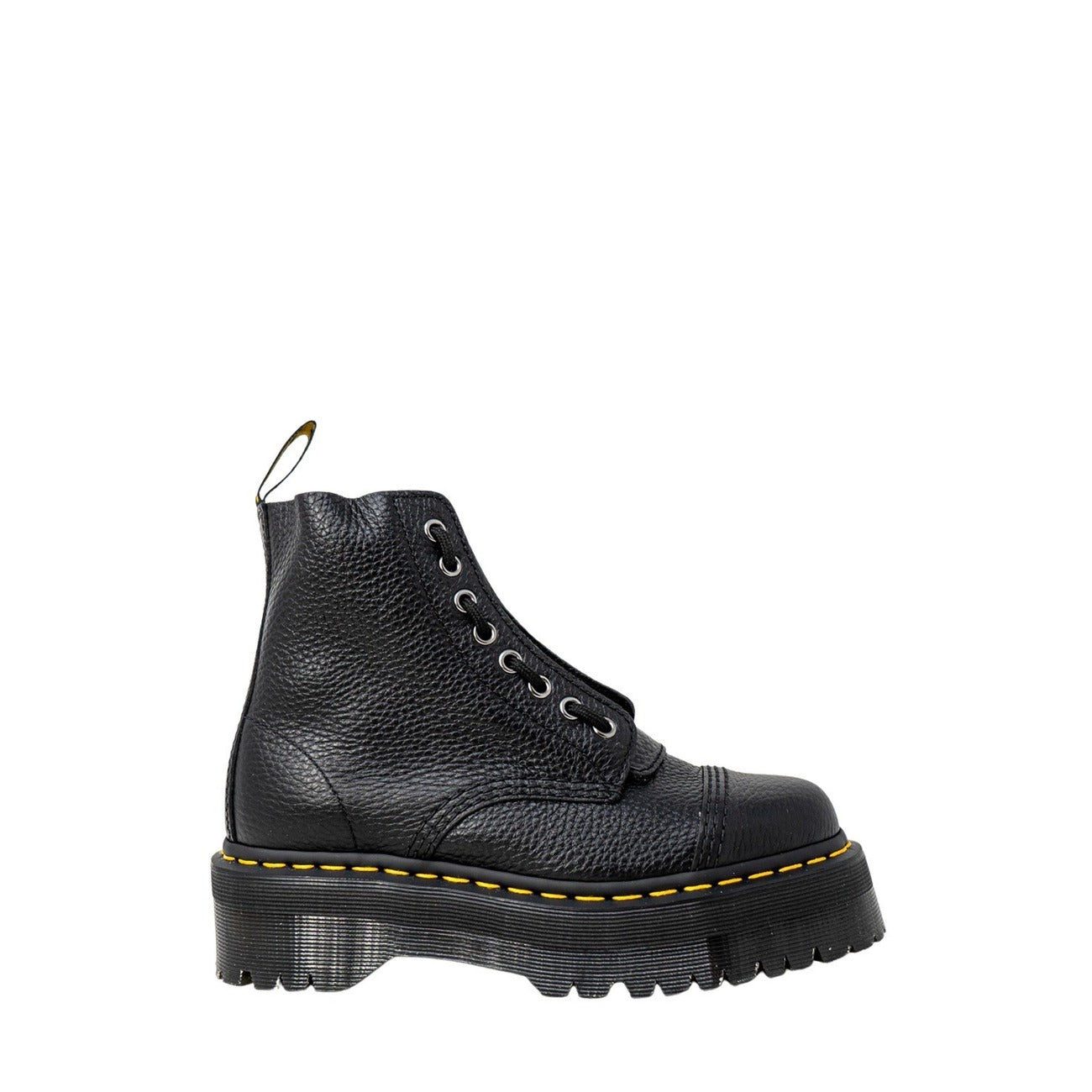 Stivaletti stringati monocromo in pelle neri Donna Dr. Martens