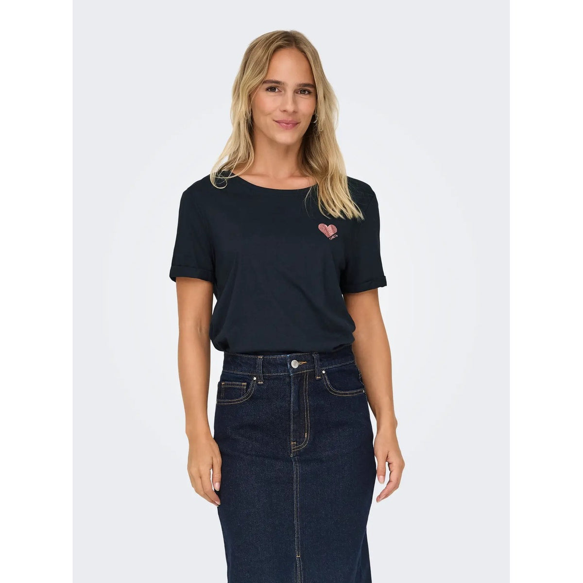 Only T-shirt in Cotone Donna Nero 15244714