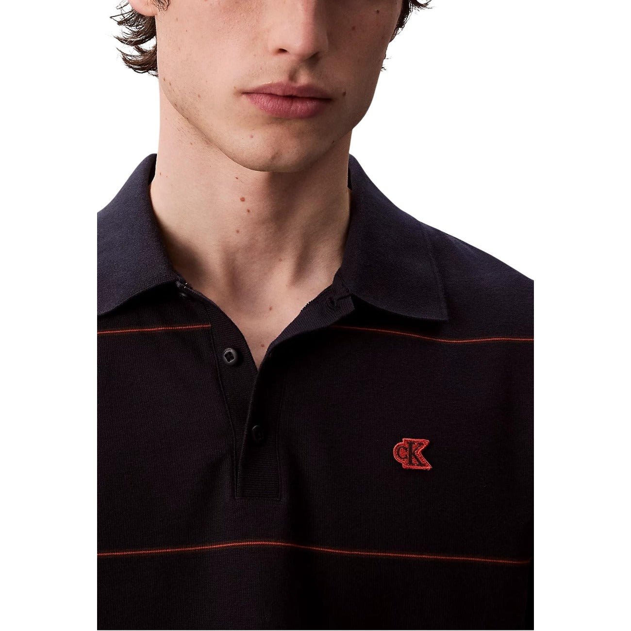 Polo a Righe Calvin Klein Blu