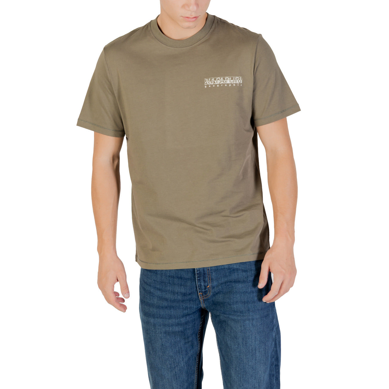 T-shirt Uomo Cotone Verde Autunno/Inverno Napapijri