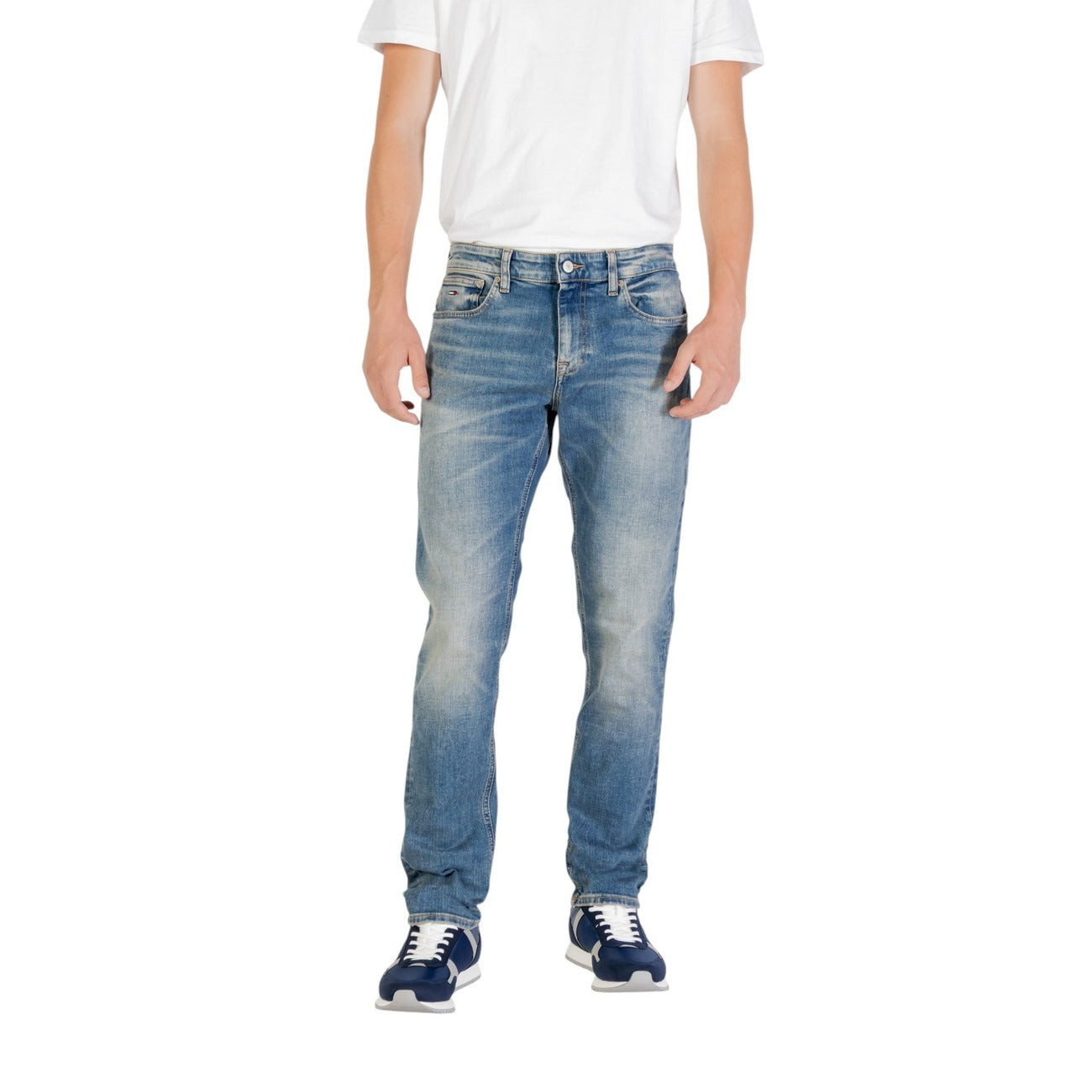 Tommy Hilfiger Jeans Uomo Azzurro - Cotone Organico, Effetto Consumato