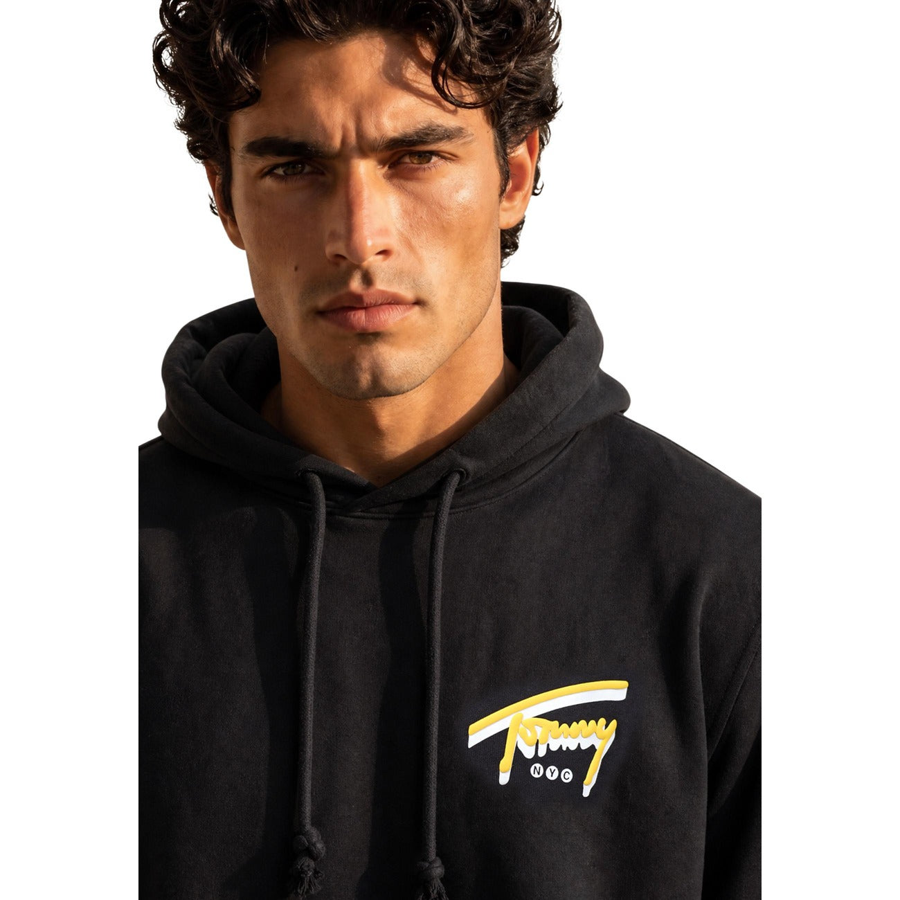 Tommy Hilfiger Jeans Felpa in Cotone Uomo Nero