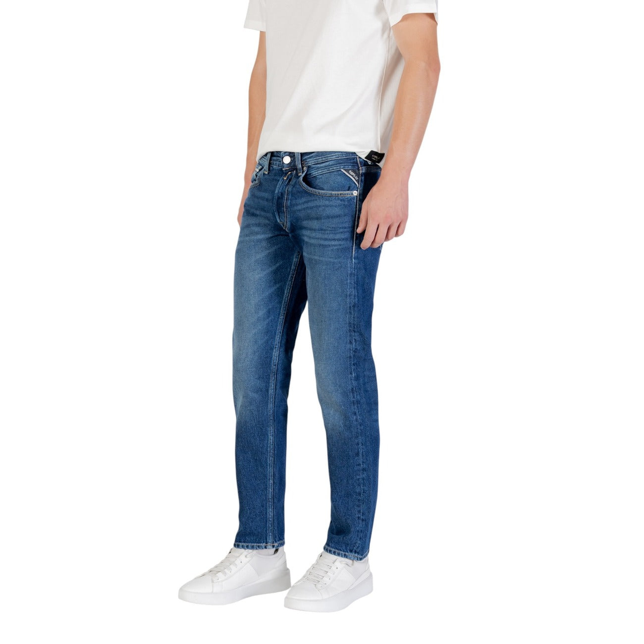 Jeans Uomo Replay Blu Effetto Consumato