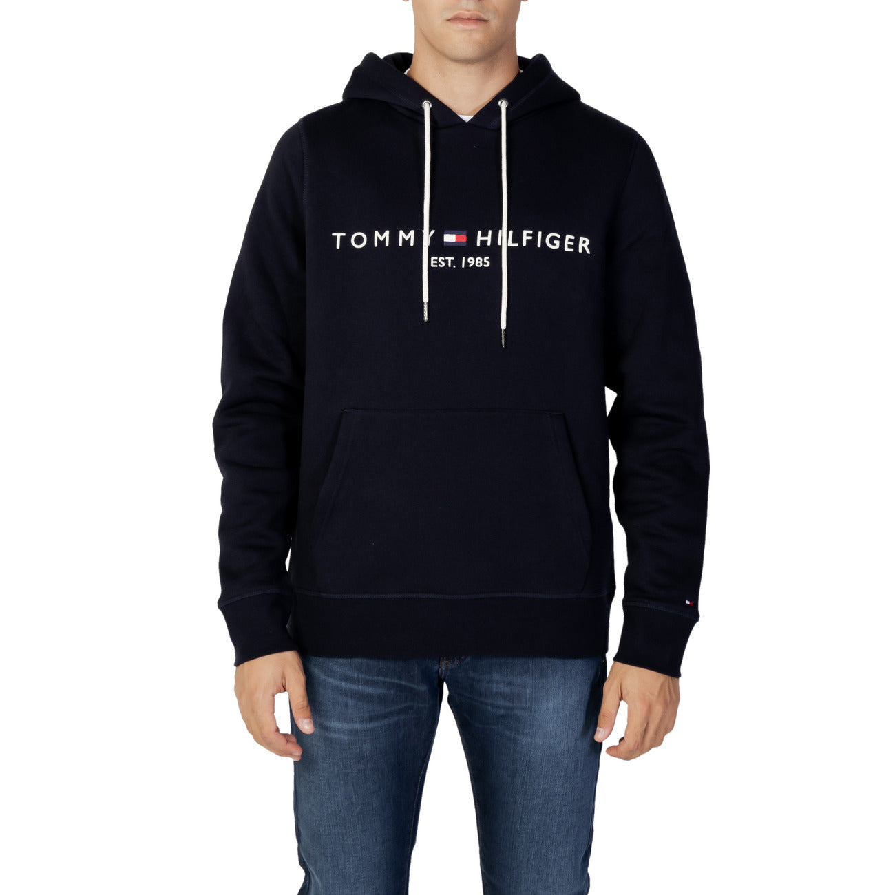 Tommy Hilfiger Jeans Cappuccio Nera Stampata Tommy Hilfiger Felpa Uomo Nero