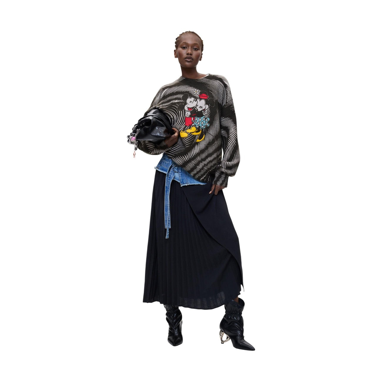 Desigual Maglia in Acrilico Donna Nero JERS_HUG MICKEY