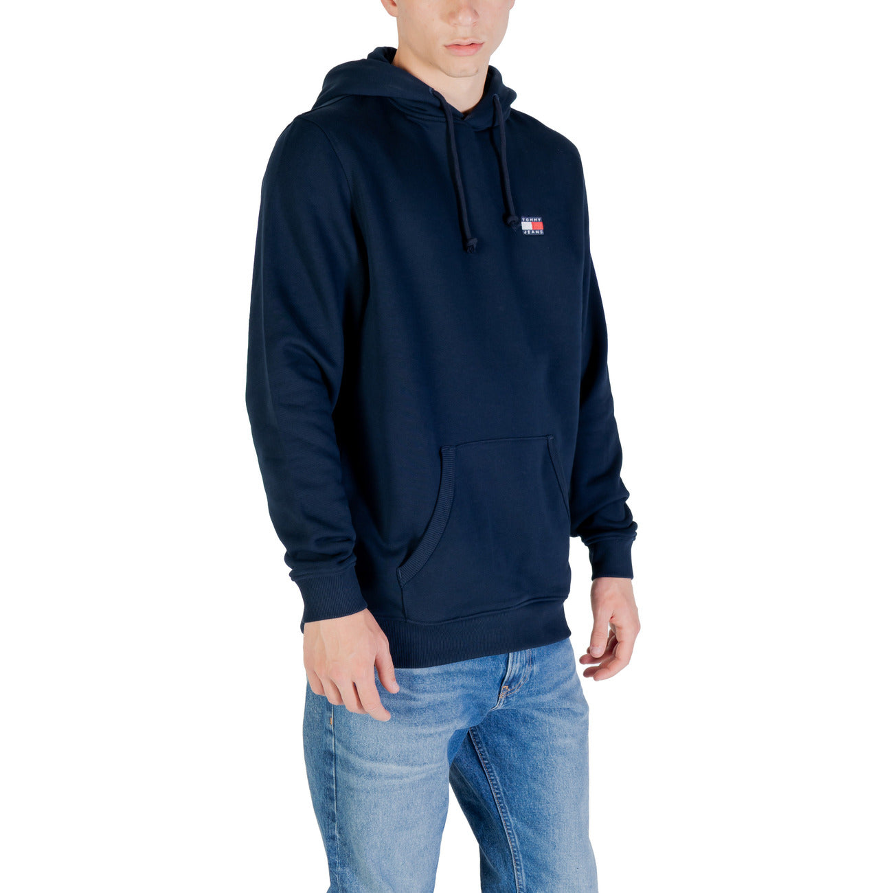 Felpa Uomo Tommy Hilfiger Jeans con Cappuccio in Cotone Organico Blu