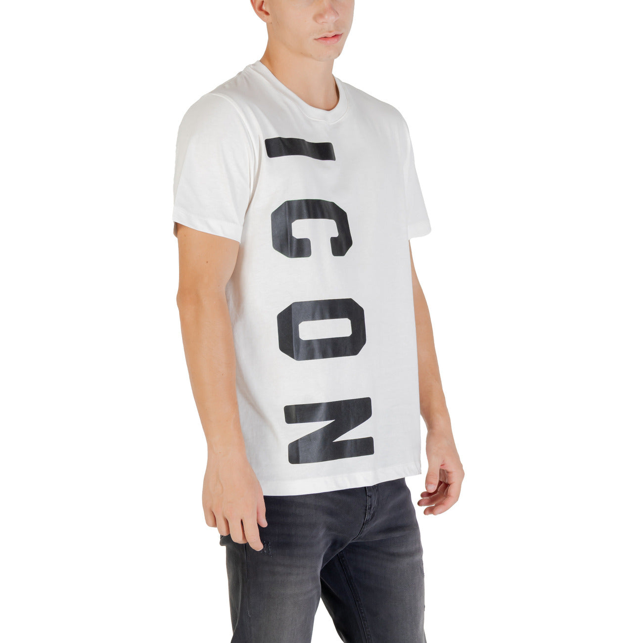 T-shirt Uomo Stampa Maniche Corte Bianca Icon