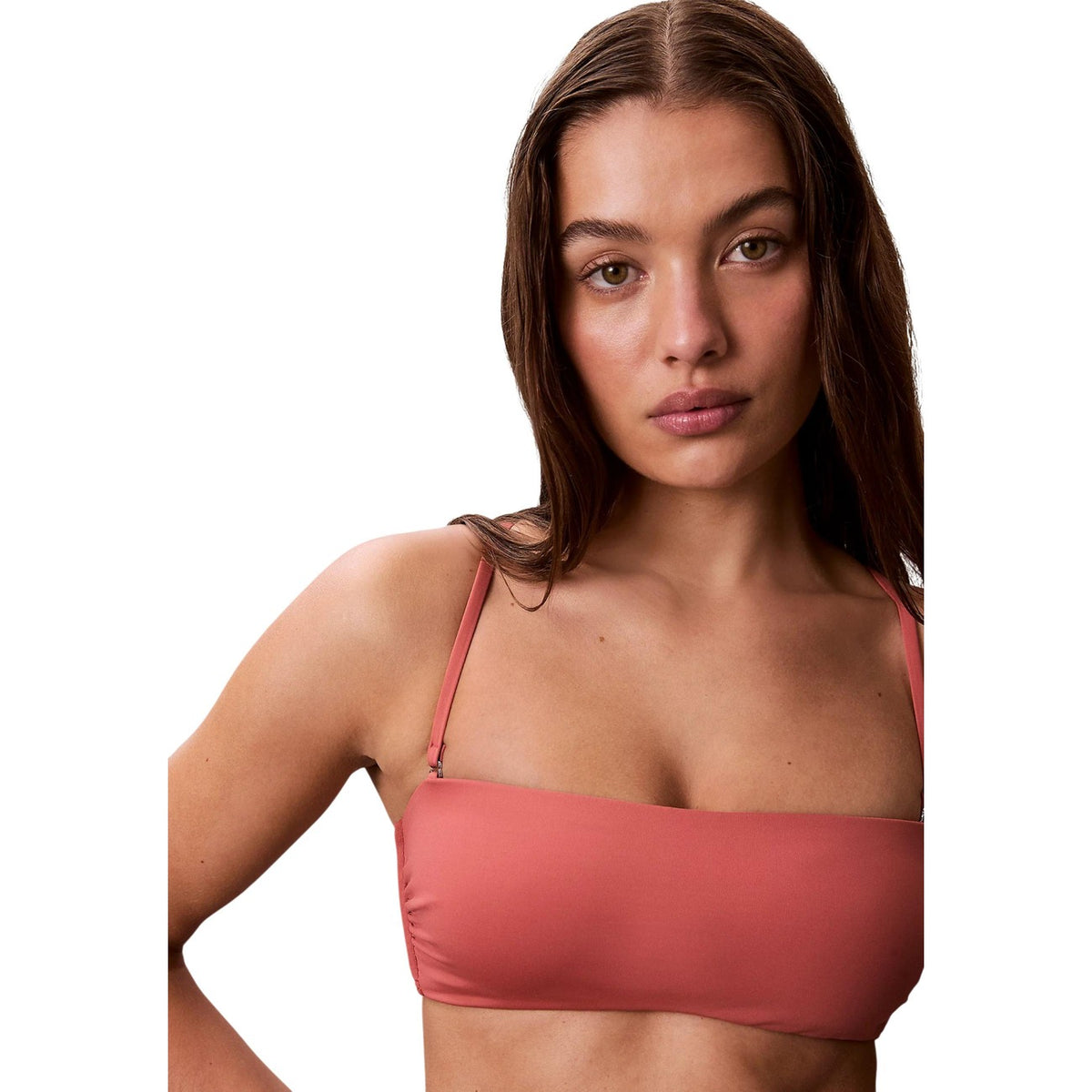 Calvin Klein Jeans Costume in Poliestere Donna Arancione BANDEAU W STRAPS