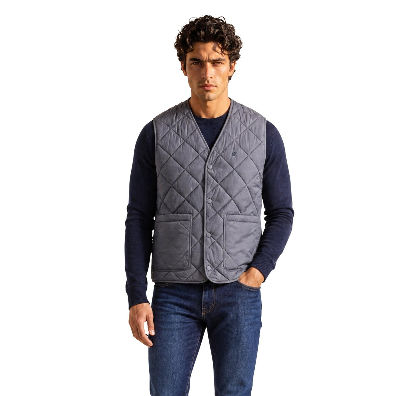 Replay Gilet in Poliestere Uomo Grigio POLY/NYLON RIPSTOP
