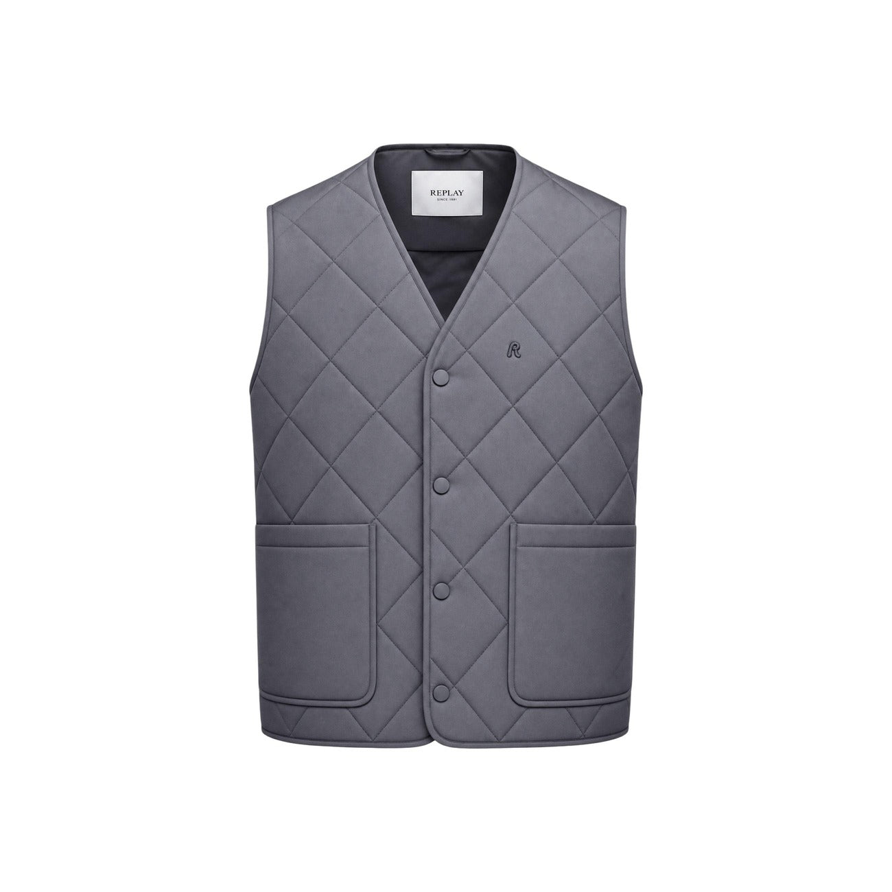 Replay Gilet in Poliestere Uomo Grigio POLY/NYLON RIPSTOP