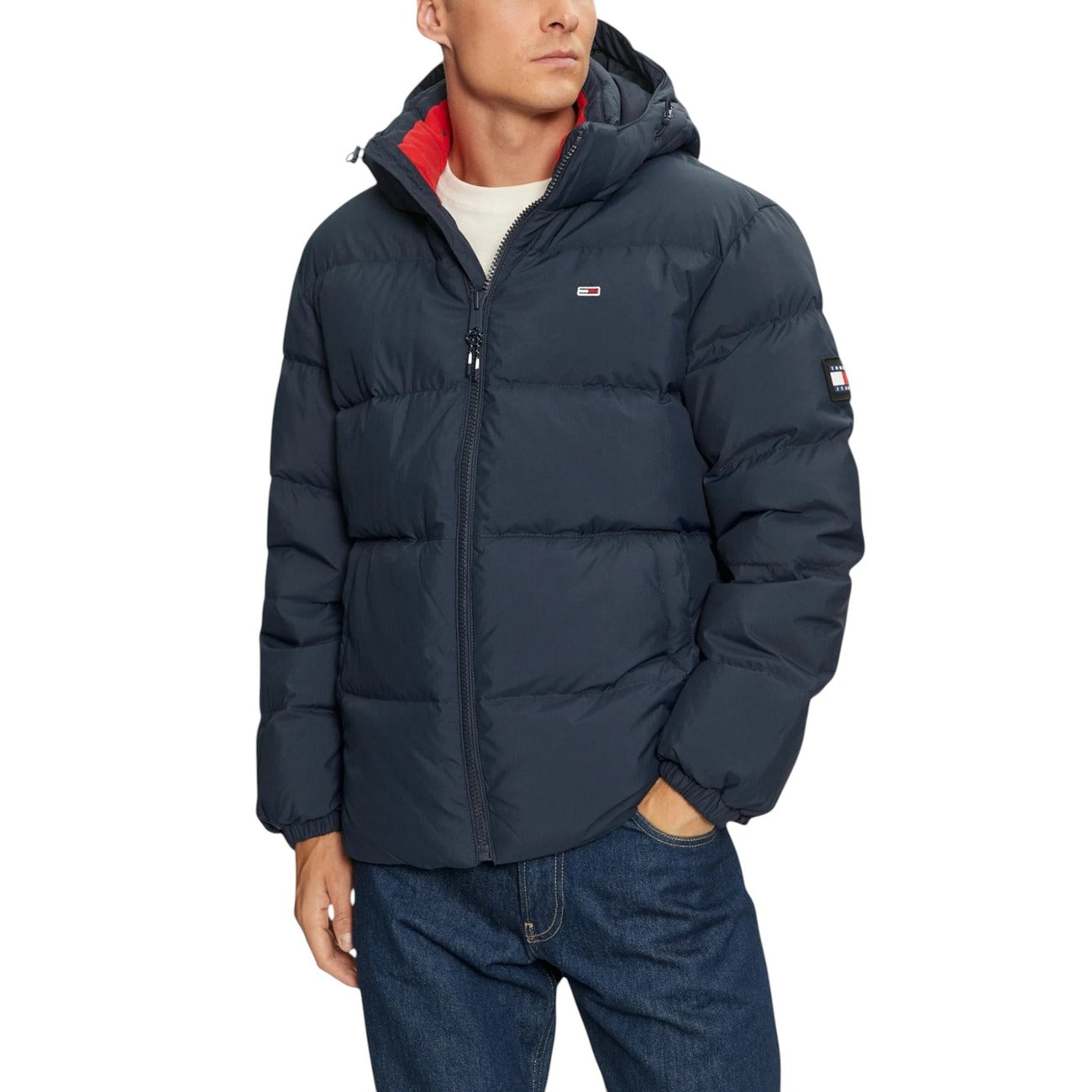 Giubbotto Tommy Hilfiger Jeans Uomo Nero con Cappuccio