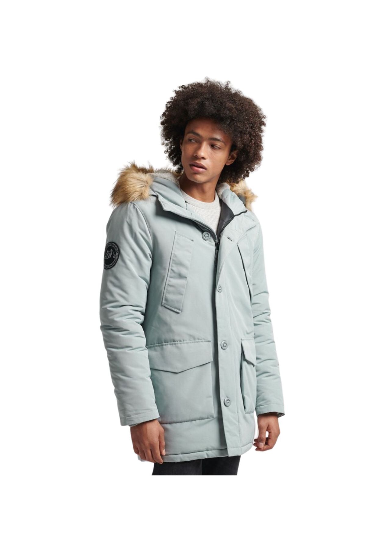 Superdry Everest Faux Fur Hooded Parka 1KJ Turchese Uomo