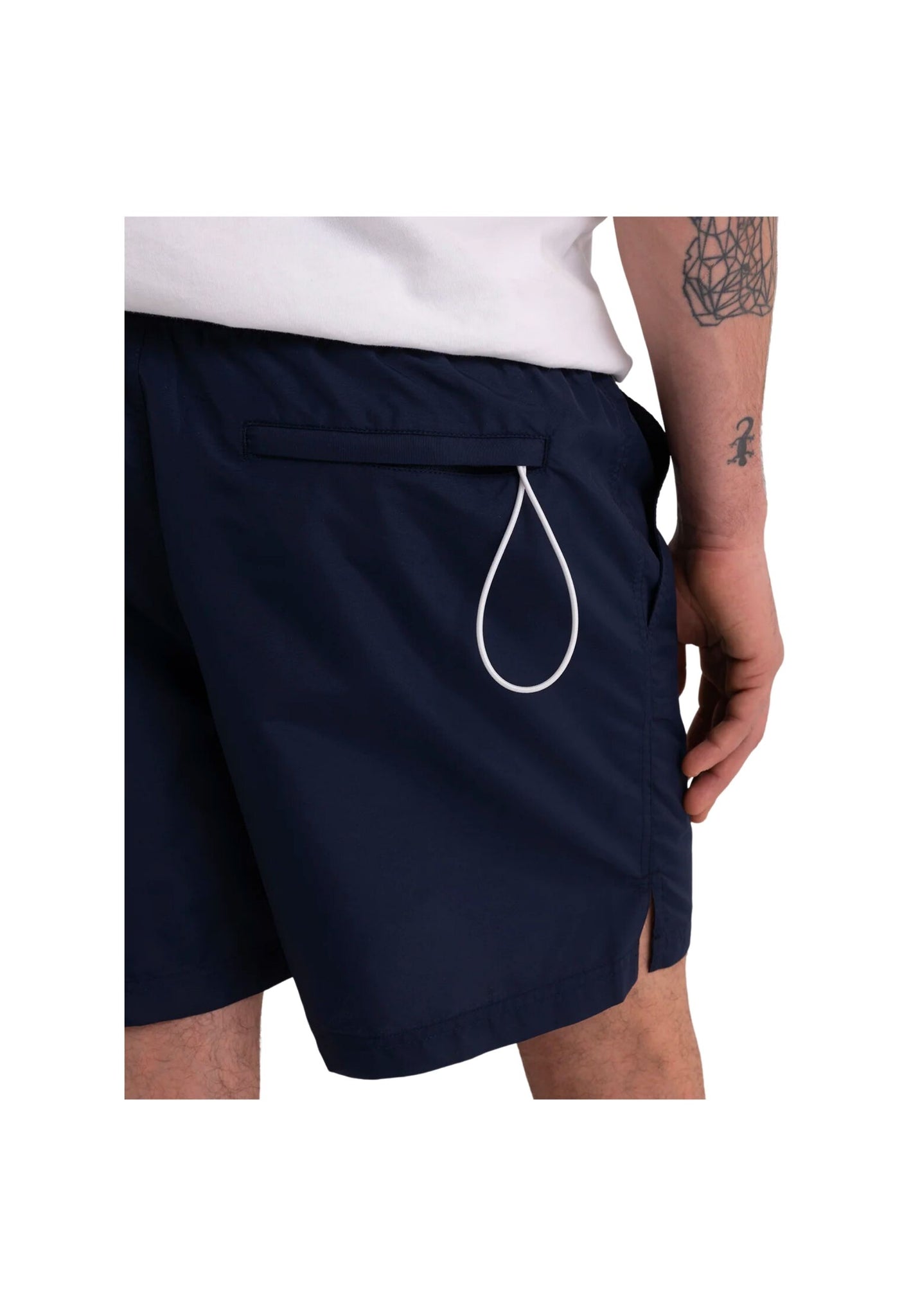 Boxer mare in recycled nylon stampa logo arch letter