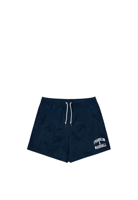 Boxer mare in recycled nylon stampa logo arch letter