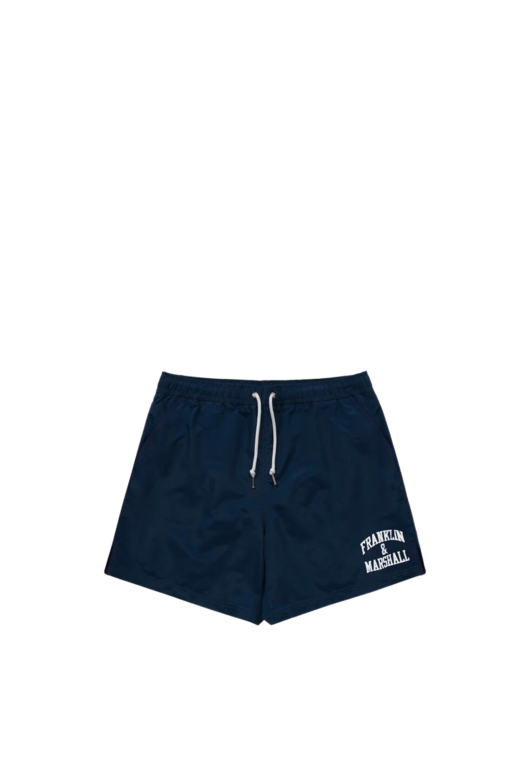 Boxer mare in recycled nylon stampa logo arch letter Blu