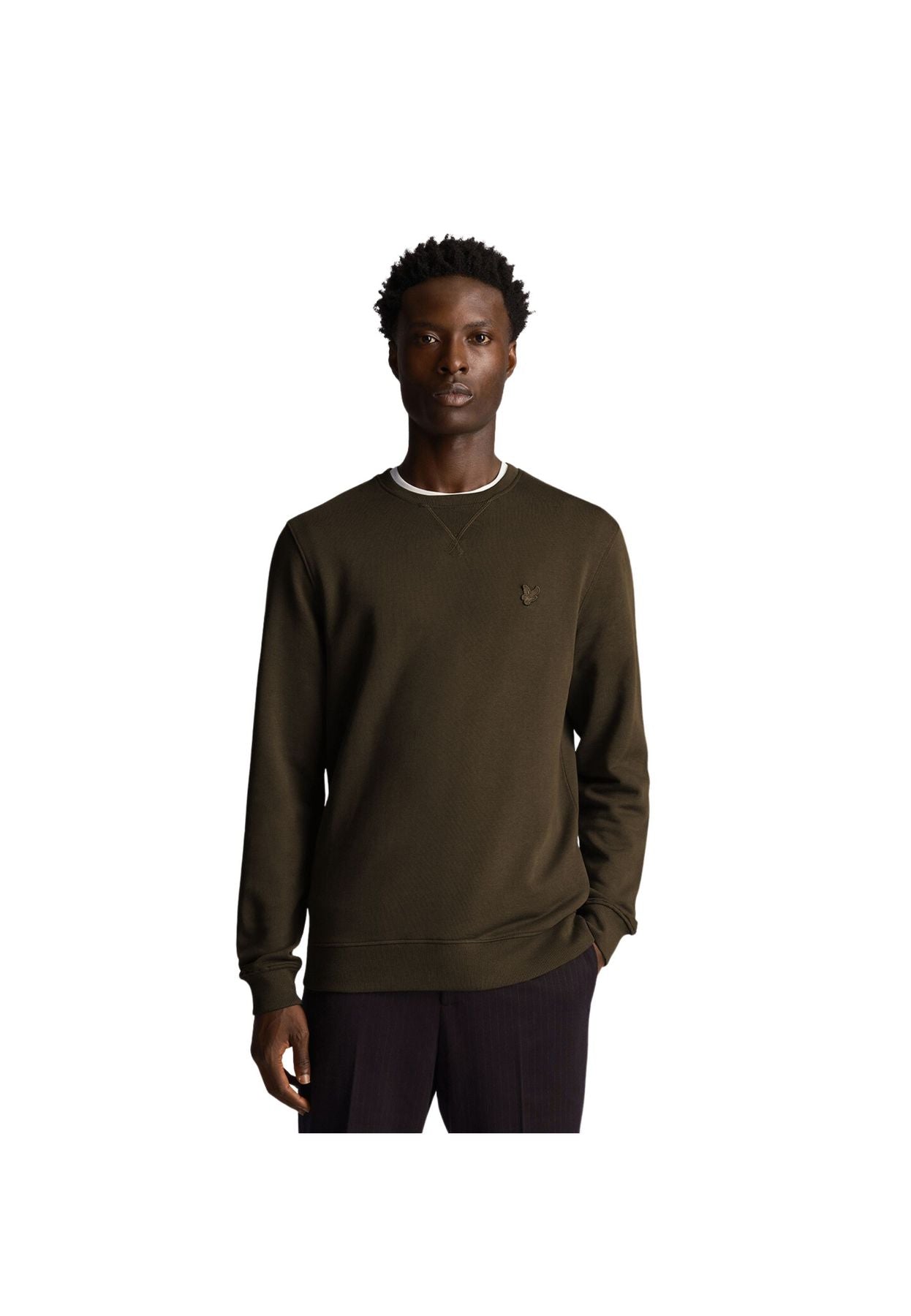 Tonal Eagle Crew Neck Sweatshirt Olive