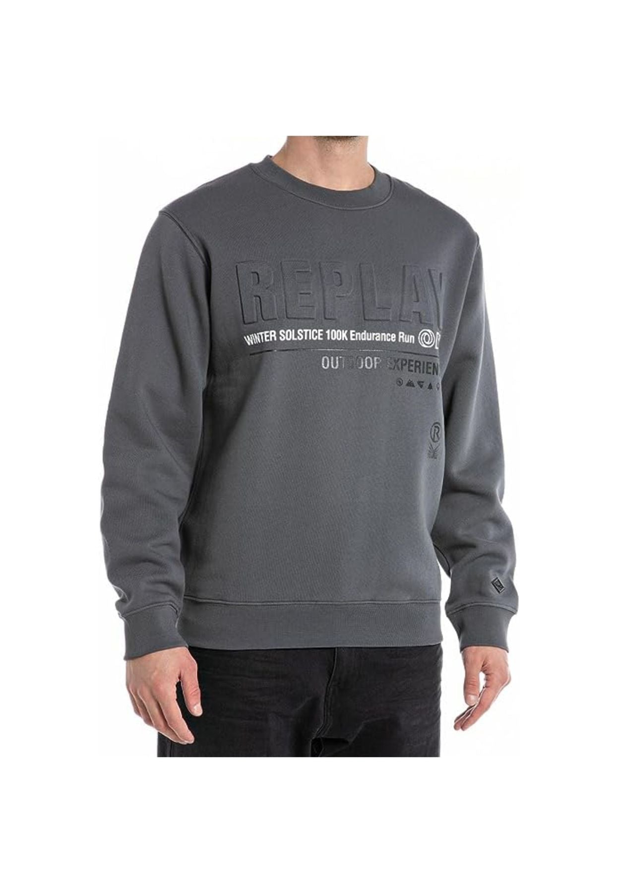 Felpa girocollo stampa outdoor Grigio