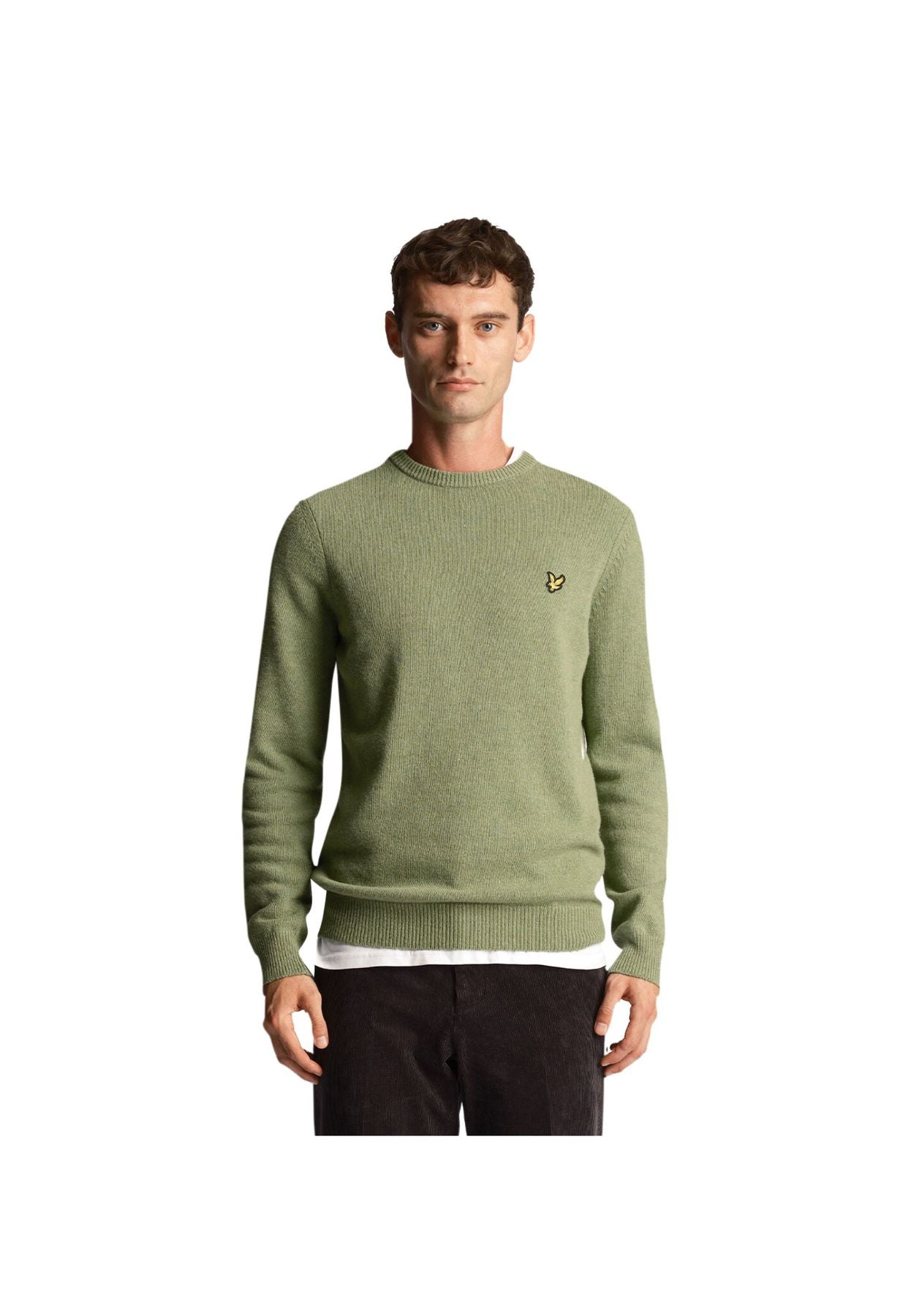 Crew Neck Lambswool Blend Jump X025 Verde
