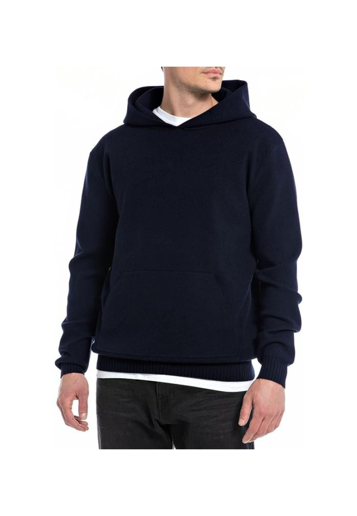 Maglione con cappuccio blu