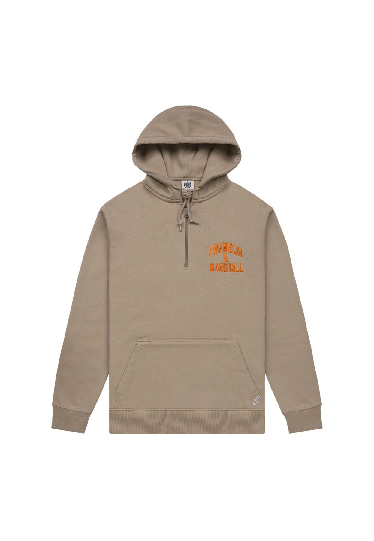 Felpa half-zip con cappuccio stampa logo