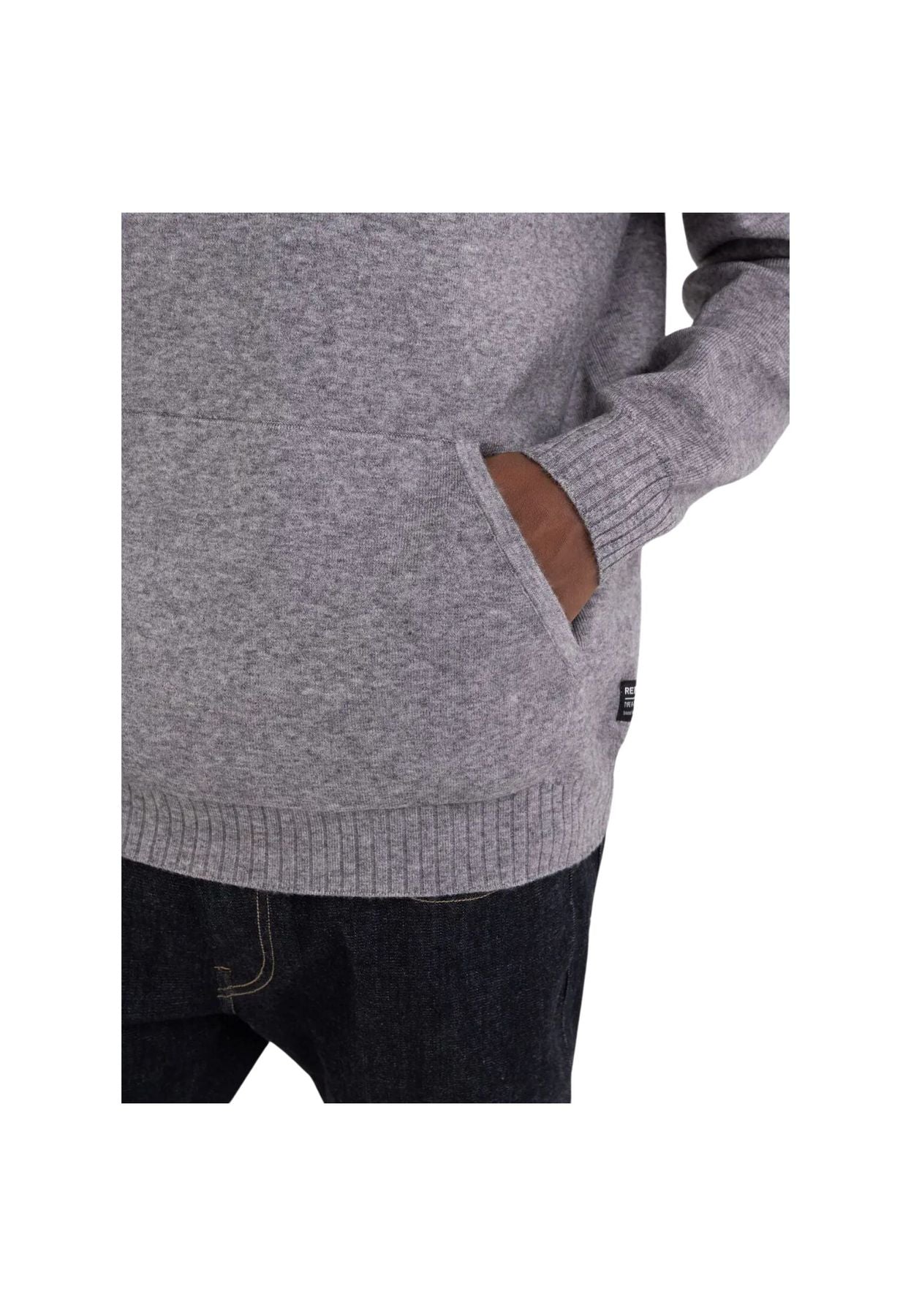 Maglione con cappuccio recycled grigio
