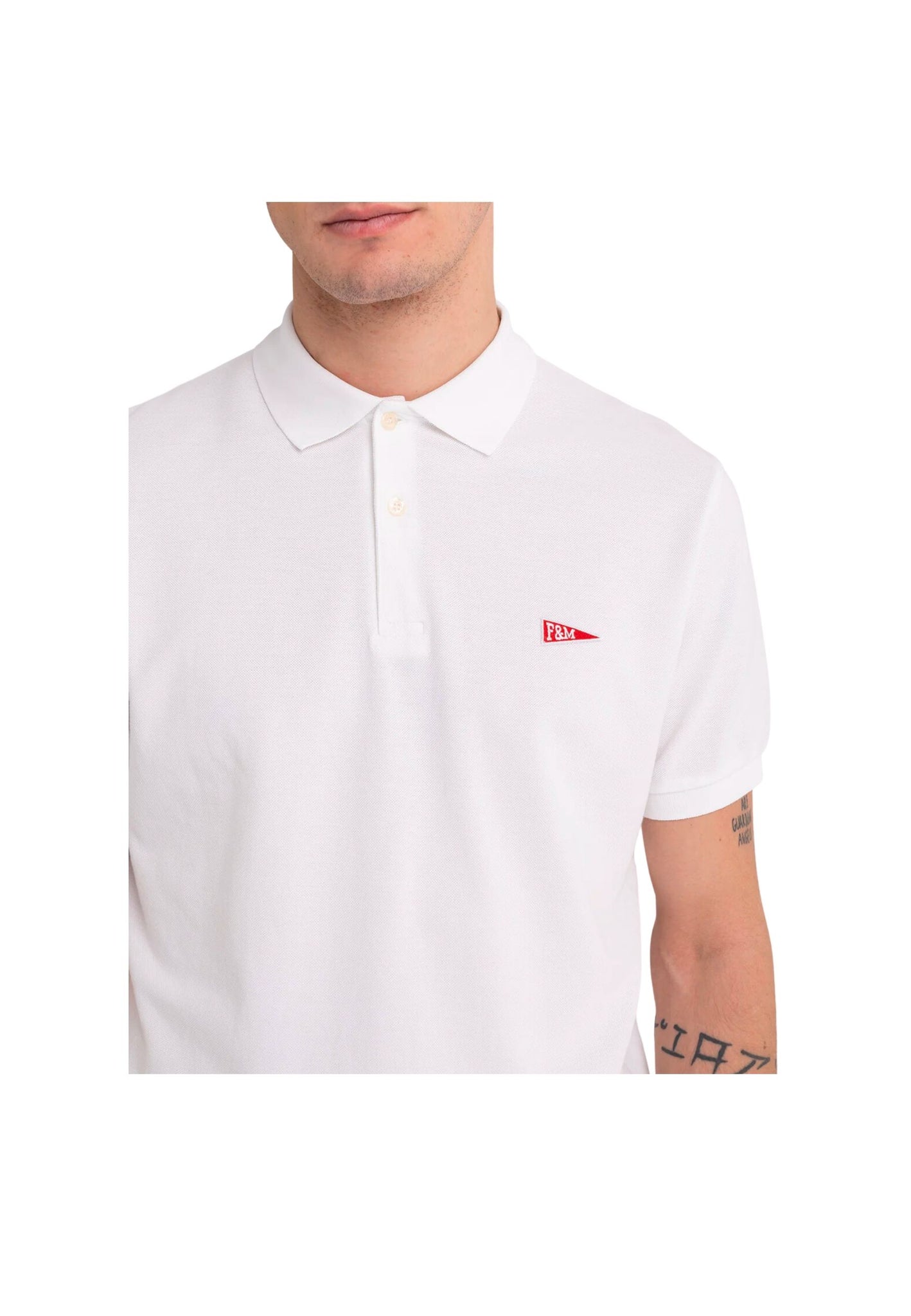 Polo in cotone piquet con patch Pennant