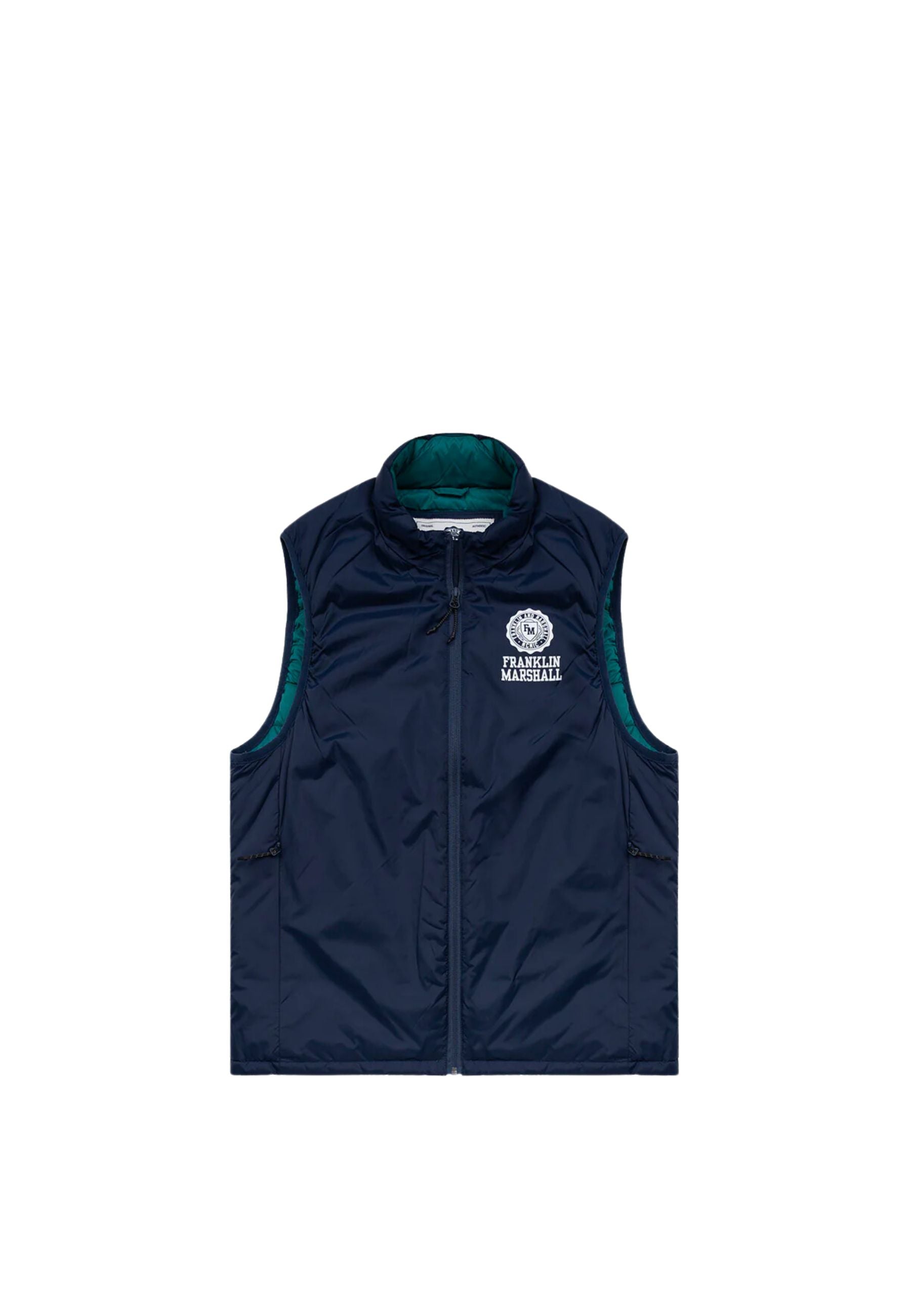 Gilet in recycled nylon stampa logo Crest