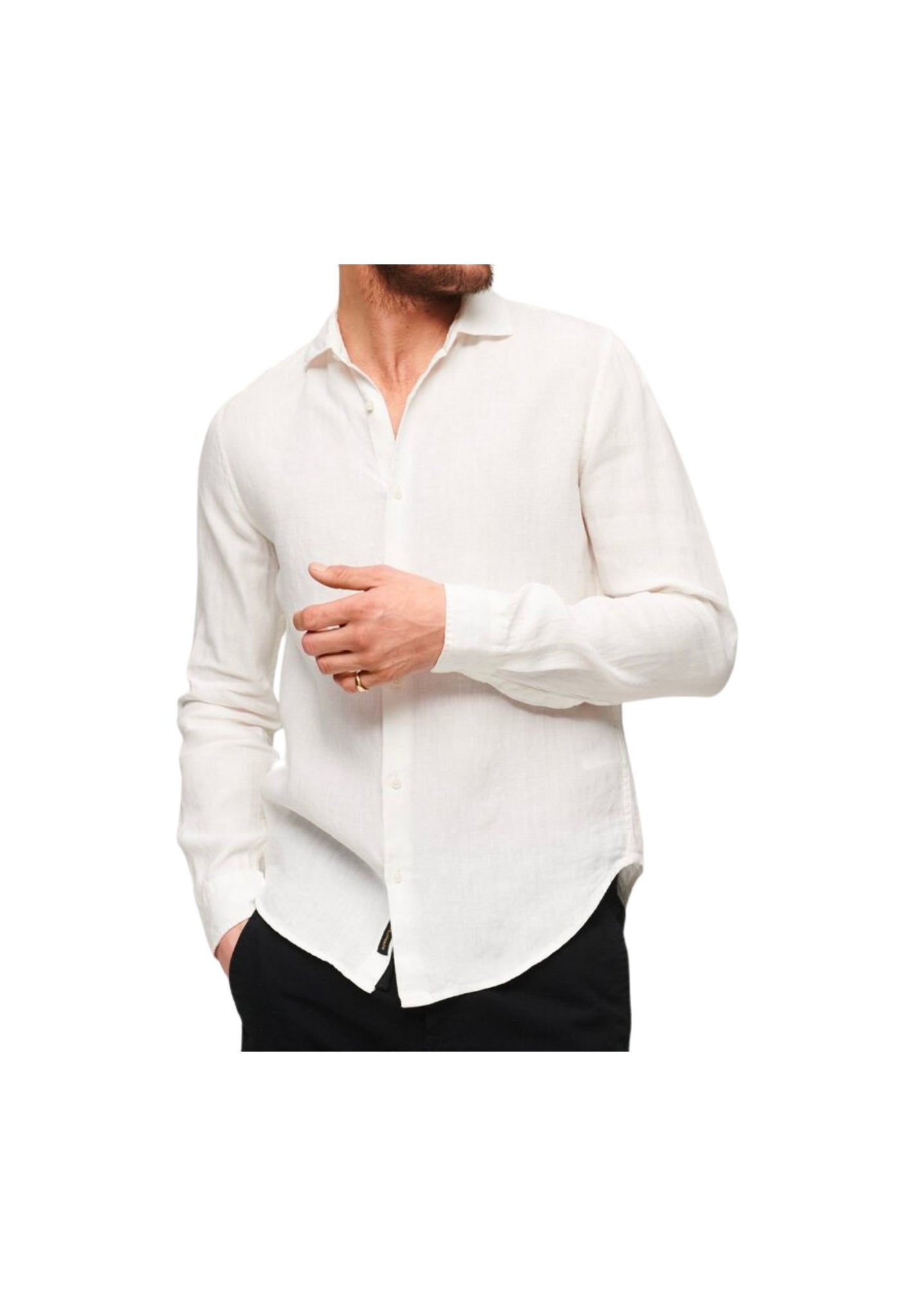 Camicia casual a maniche lunghe in lino