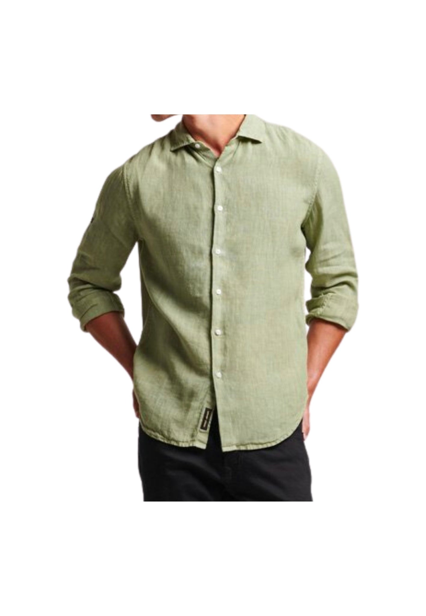 Camicia casual a maniche lunghe in lino