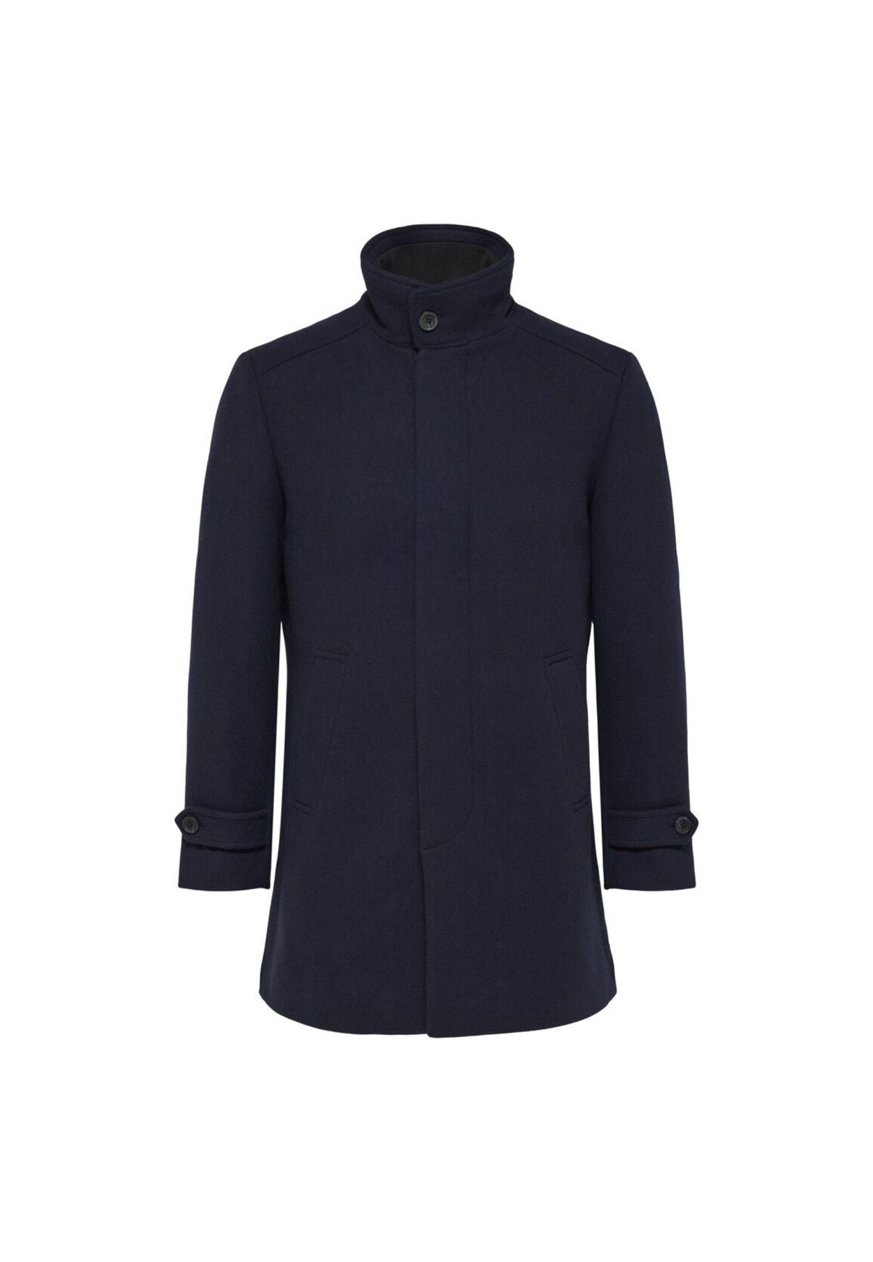 Cappotto in lana blu