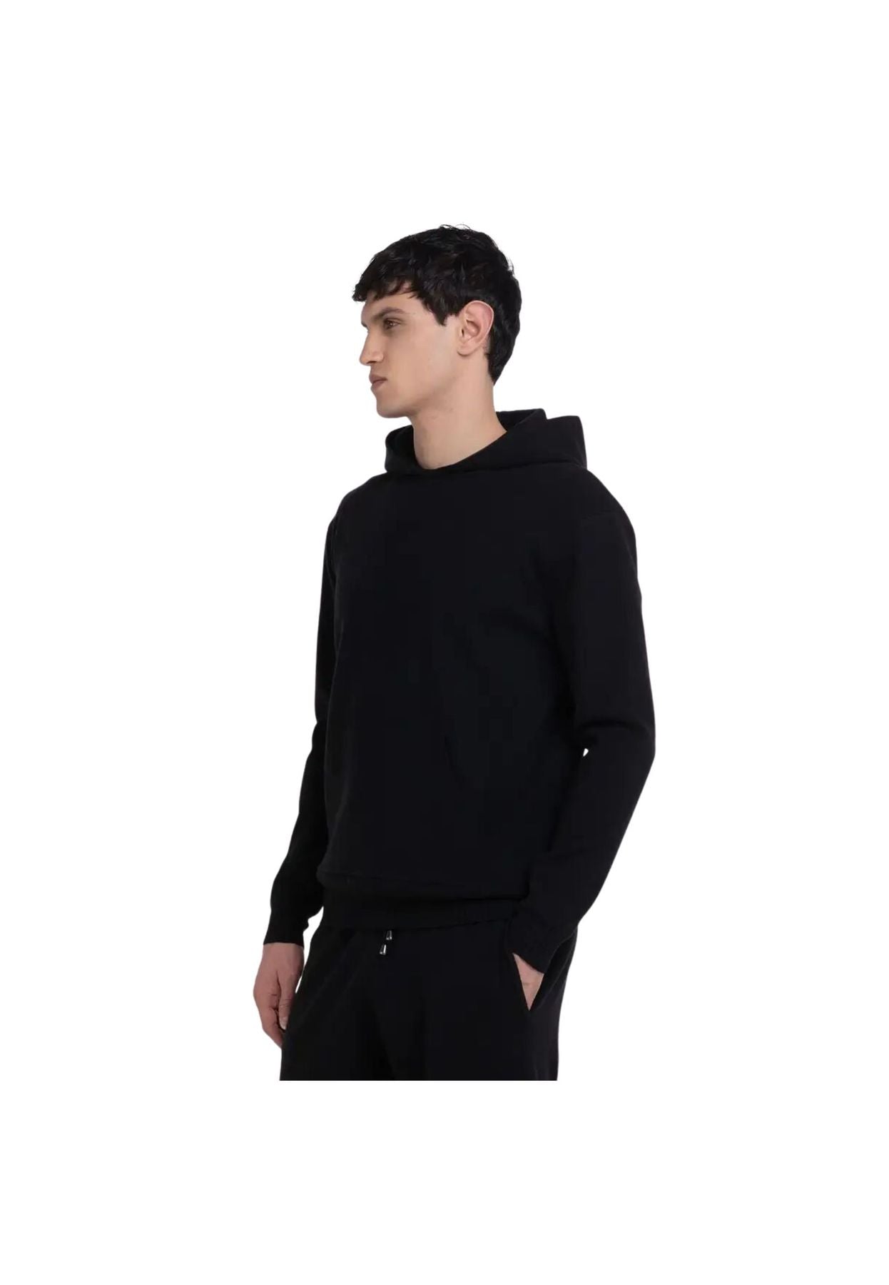 Maglione con cappuccio recycled nero