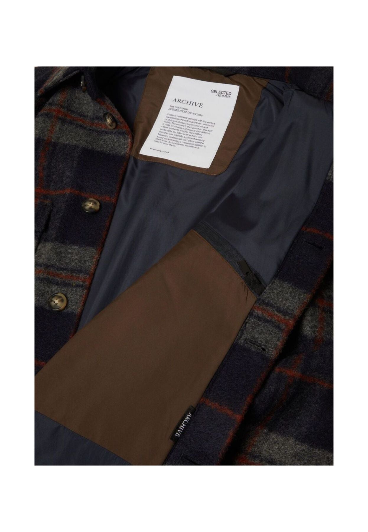 Selected Giubbotto Lana Blu Uomo