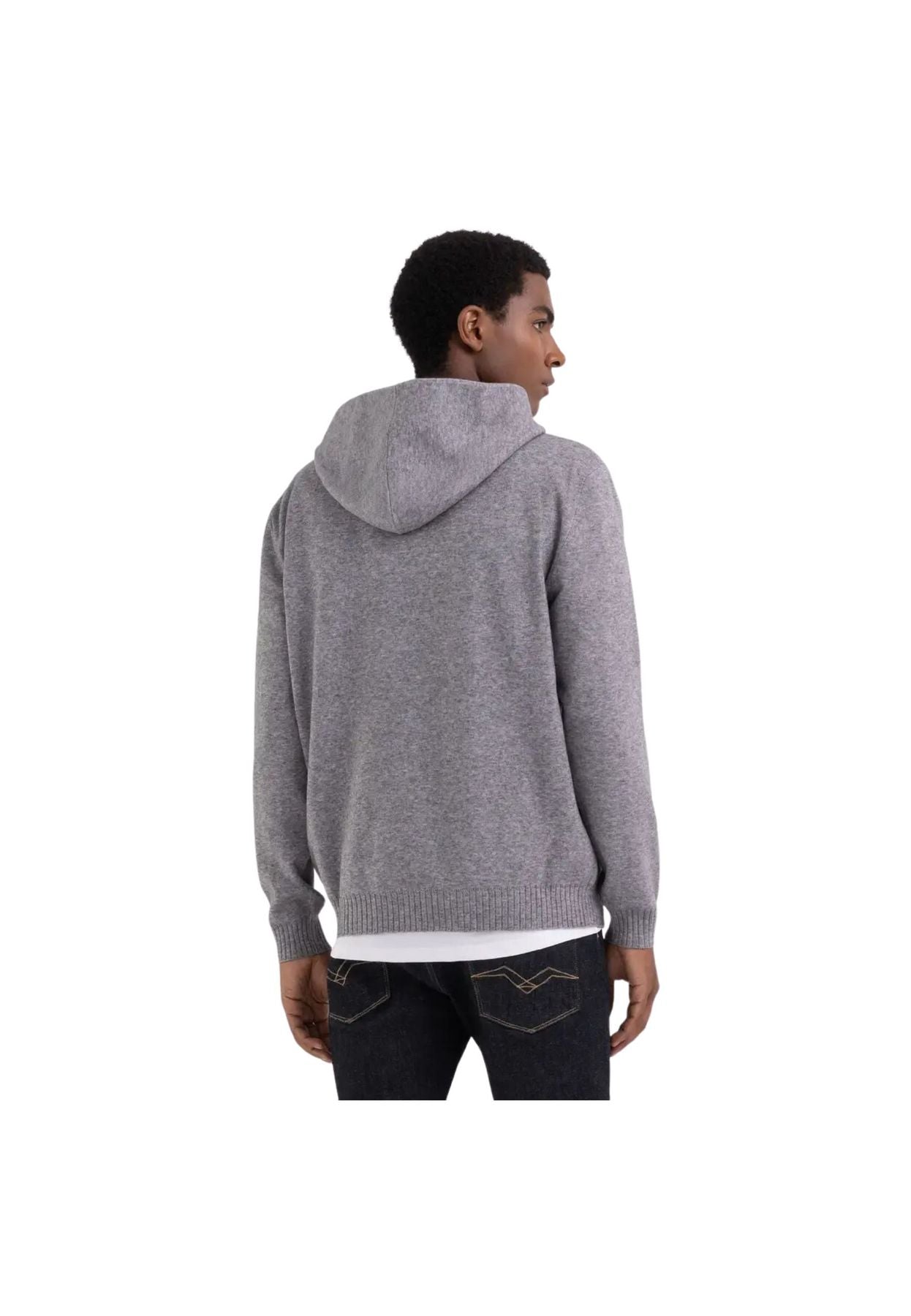 Maglione con cappuccio recycled grigio