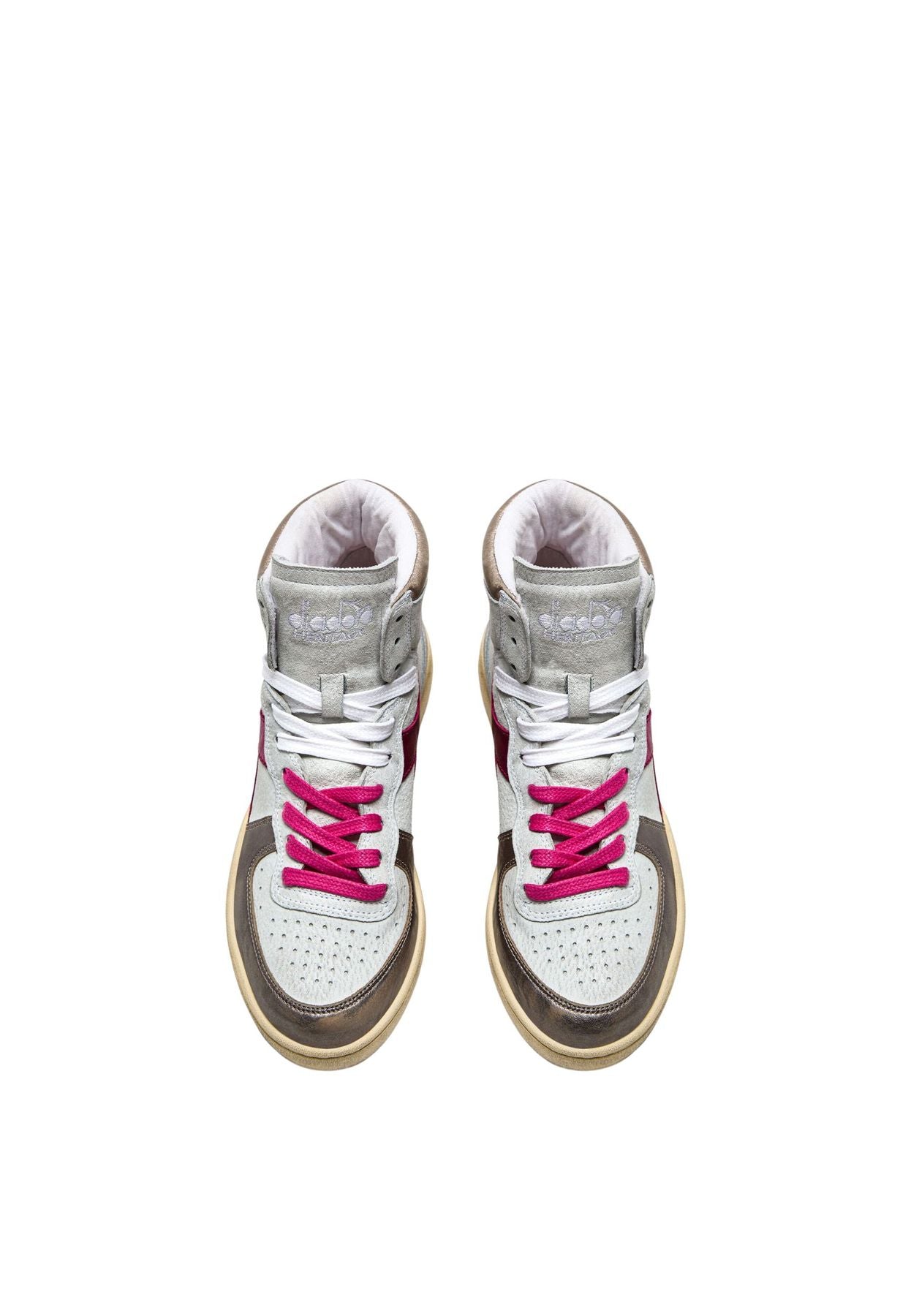Diadora Mi Basket Metal Pigskin Used Wn Bianco Uomo