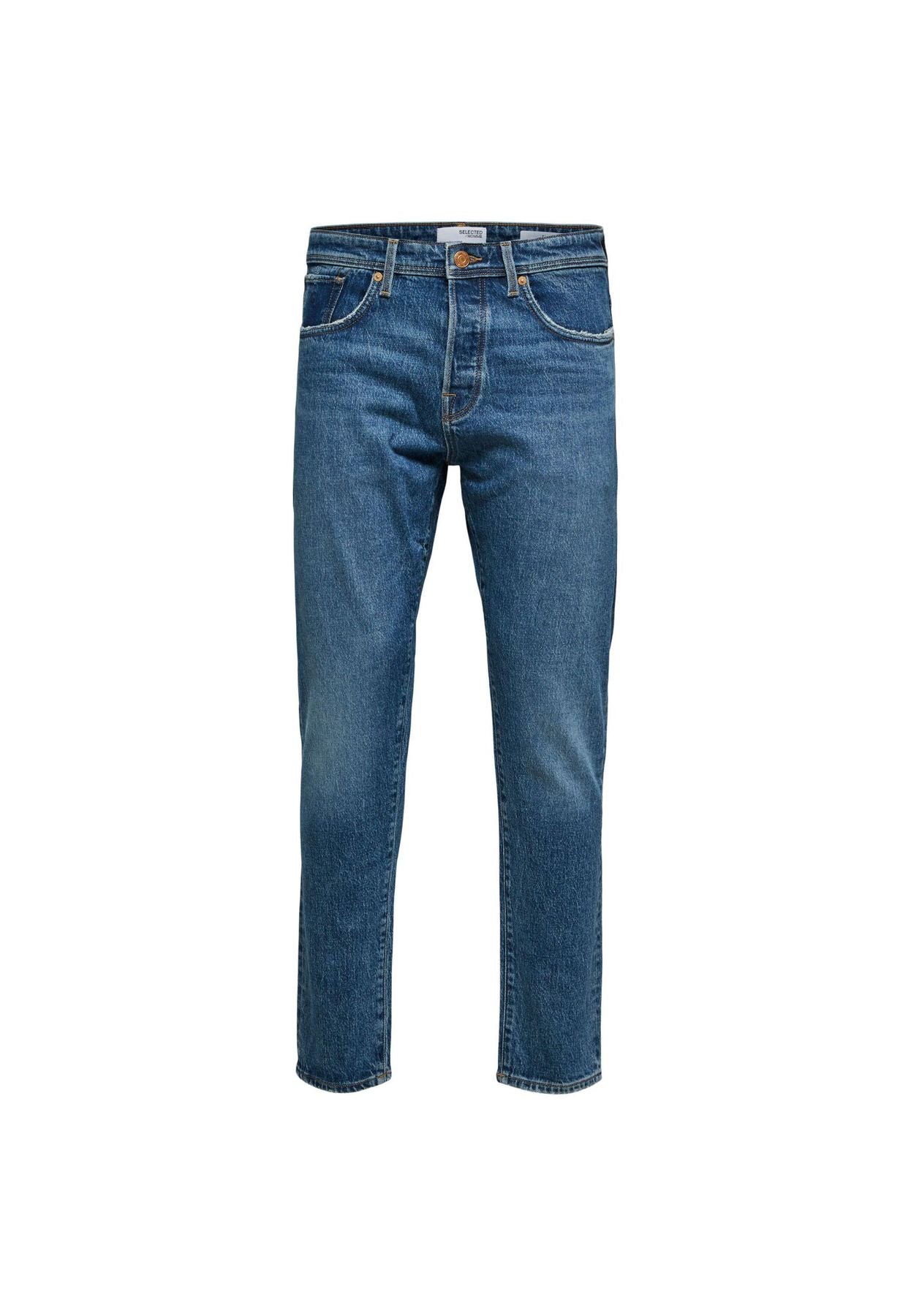 Jeans stretti in fondo medium blue denim