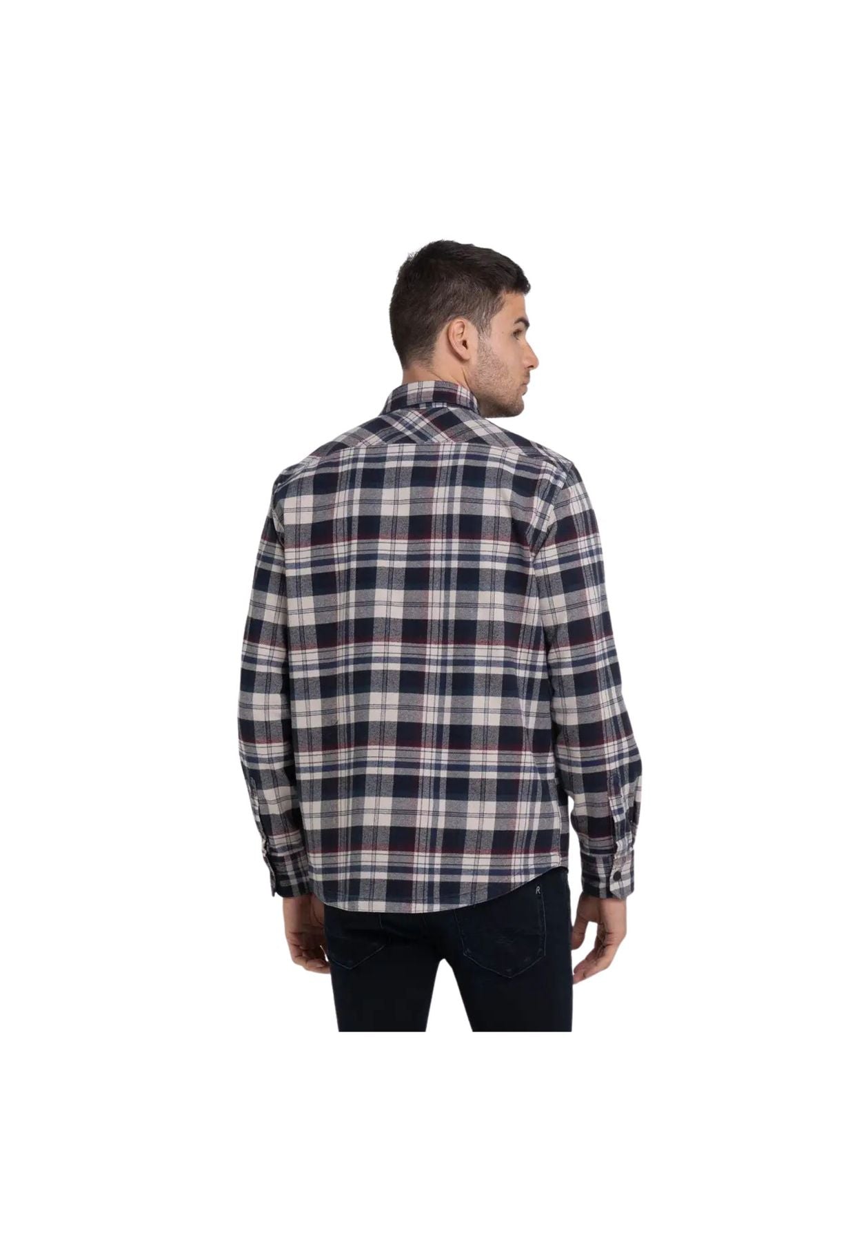 flanella Check con tasche Blu