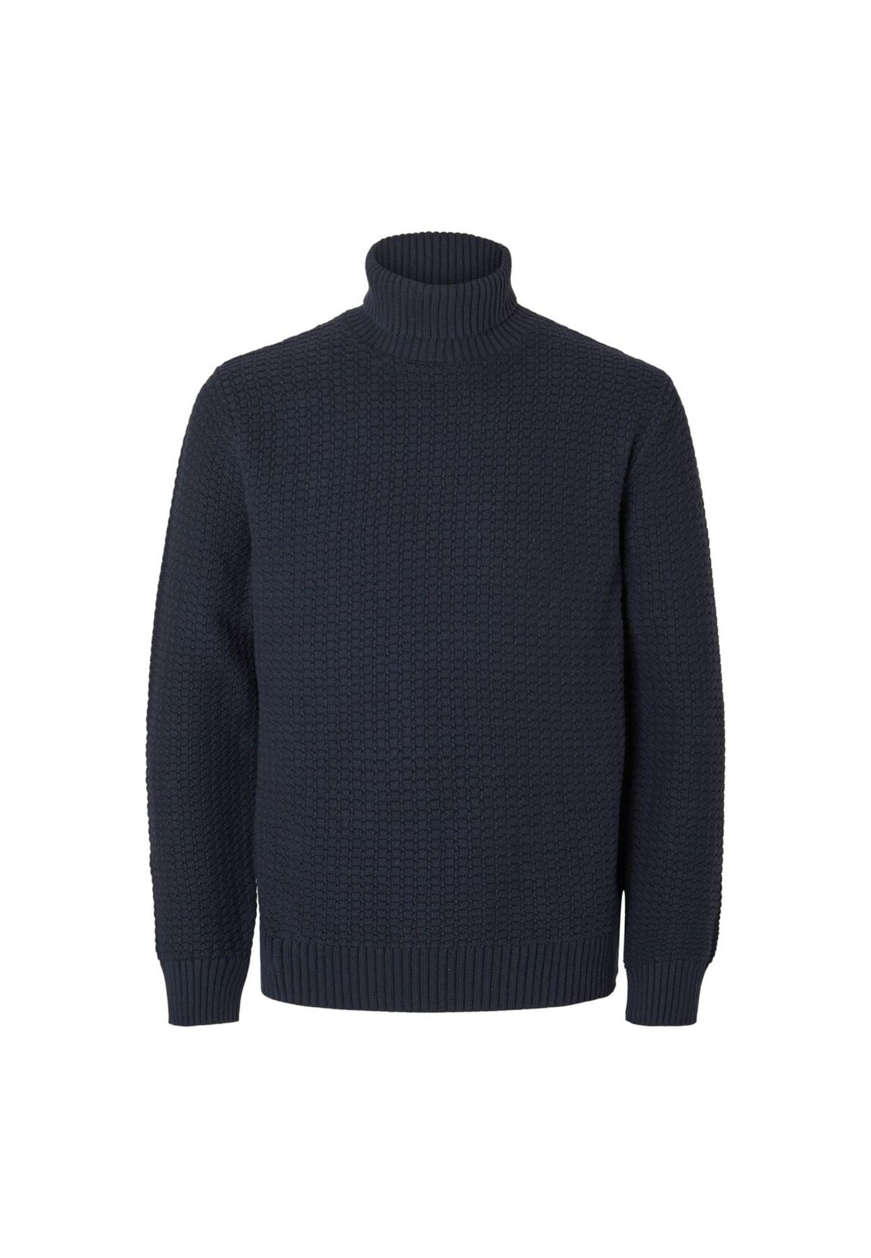 Structure sweater with blue turtleneck