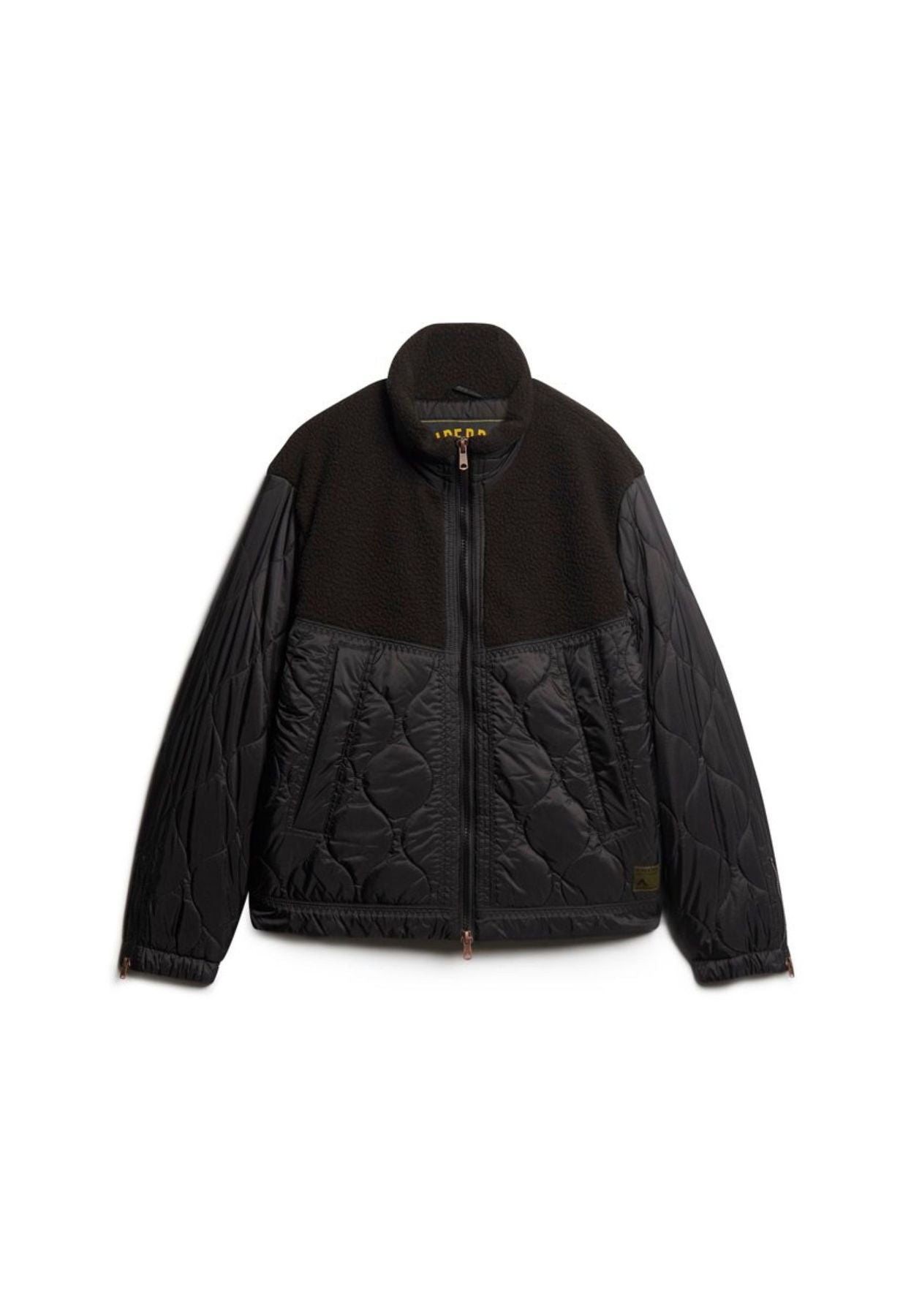 SHERPA QUILTED HYBRID JACKET Nero